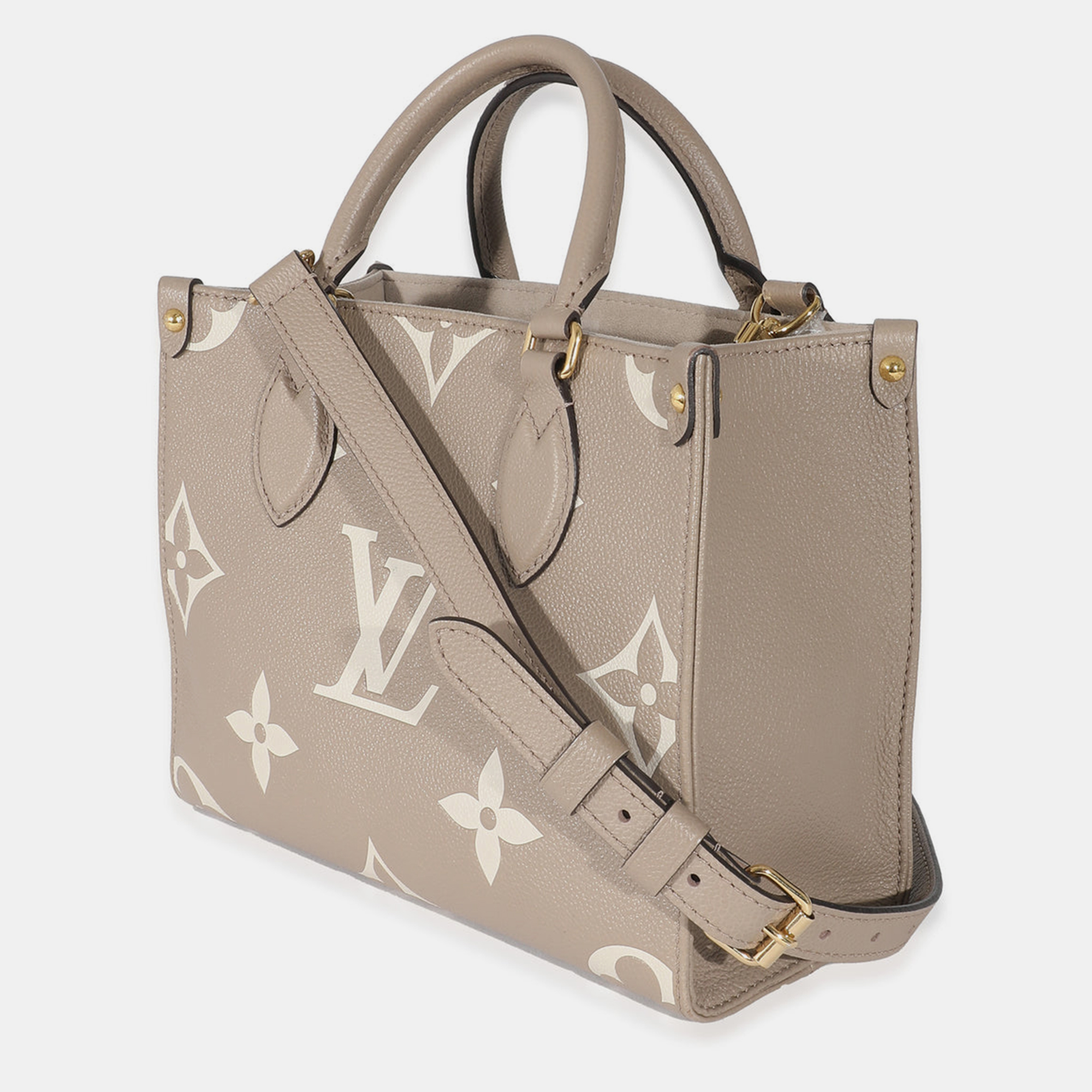 

Louis Vuitton Beige Bicolor Monogram Giant Empreinte Leather OnTheGo PM Tote Bag