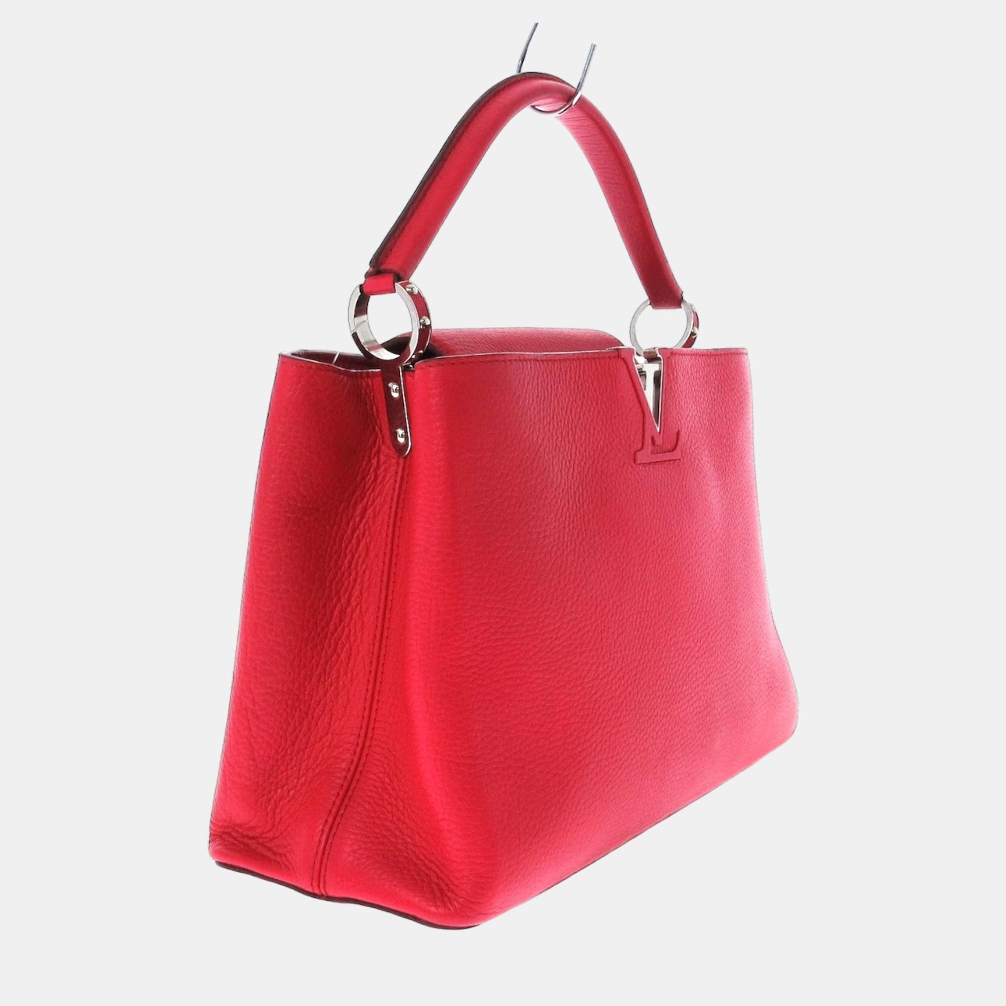 

Louis Vuitton Red Taurillon Leather Capucines MM Top Handle Bag