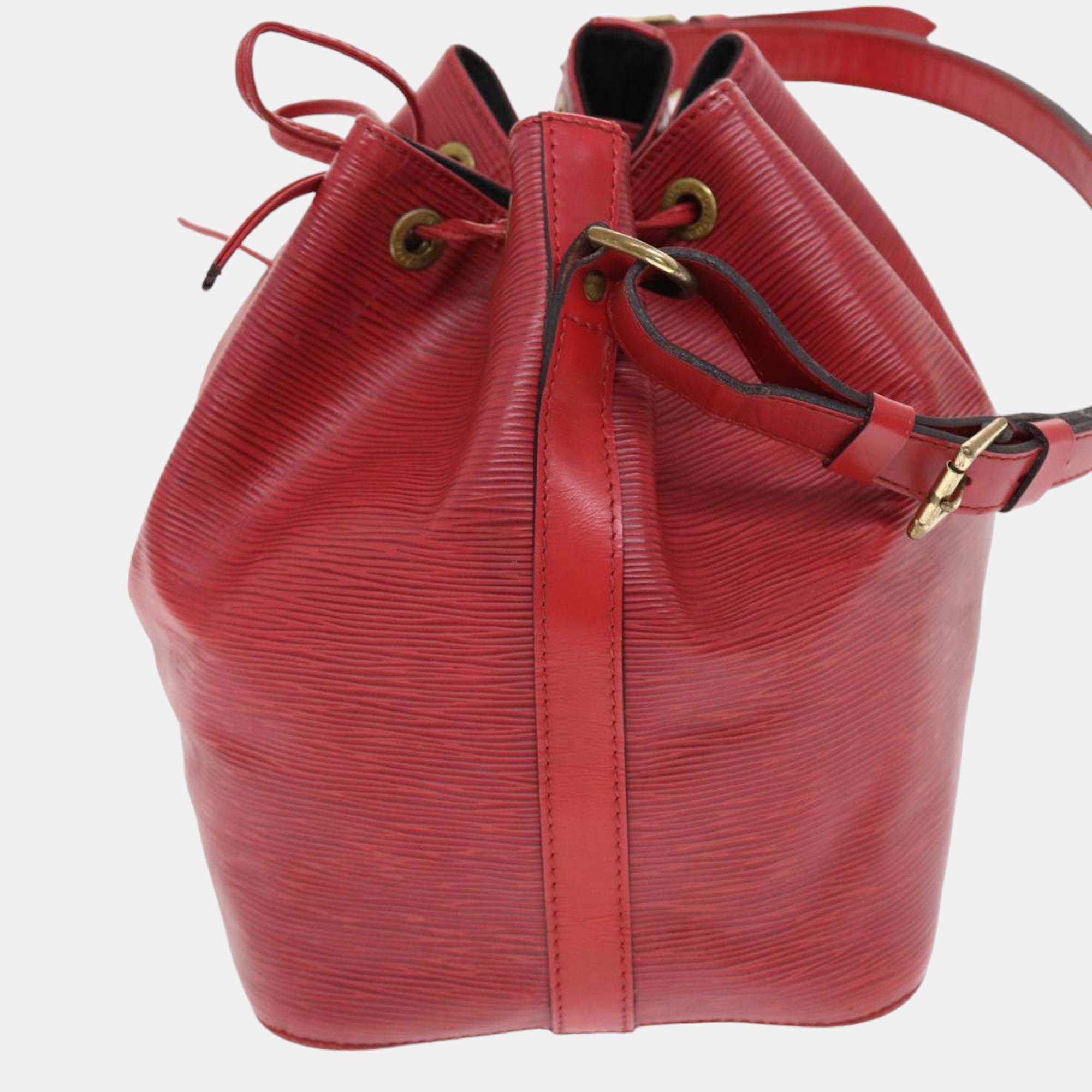 

Louis Vuitton Red Epi Leather Noe Bucket Bag