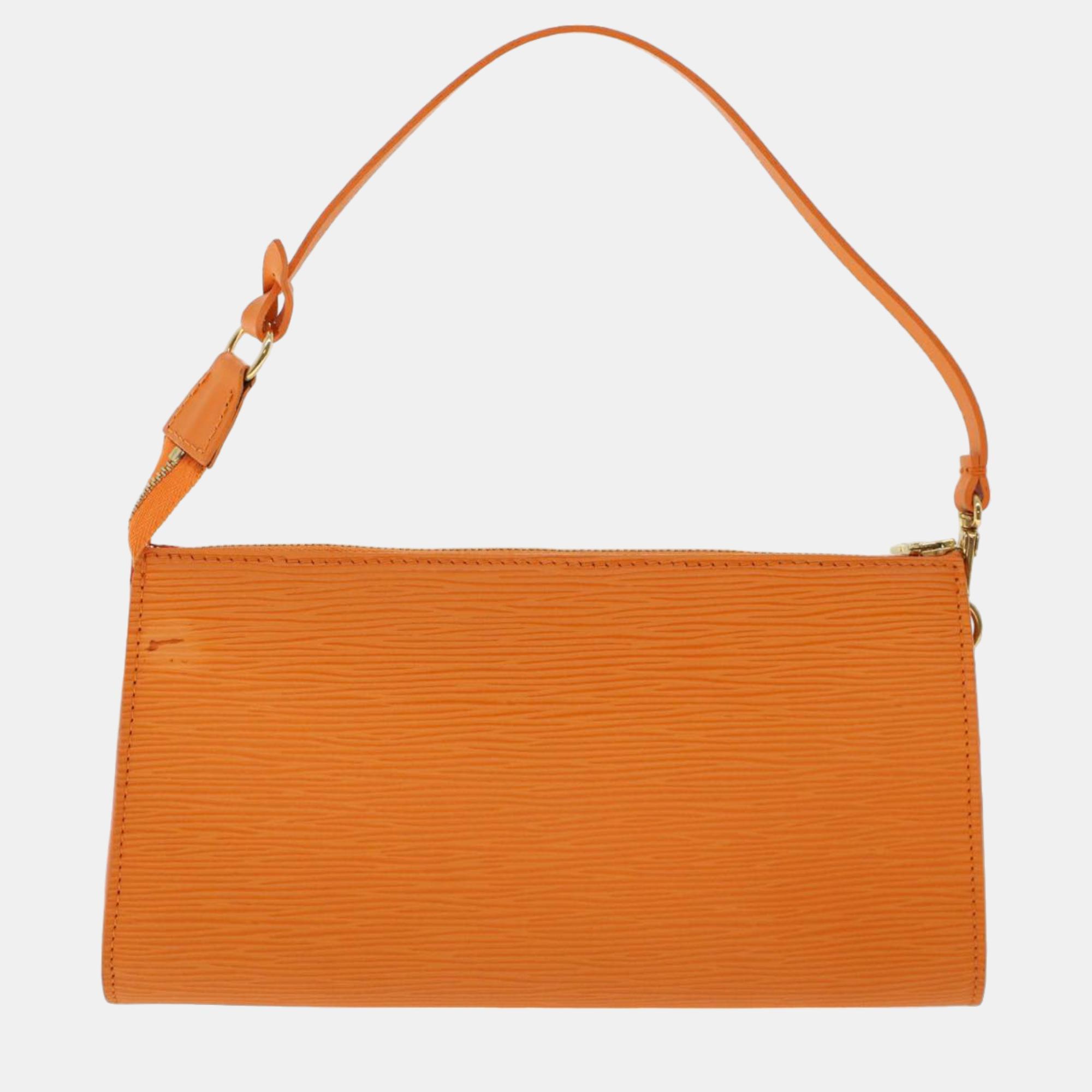 

Louis Vuitton Orange Epi Leather Pochette Accessoires 24 Clutch Bag