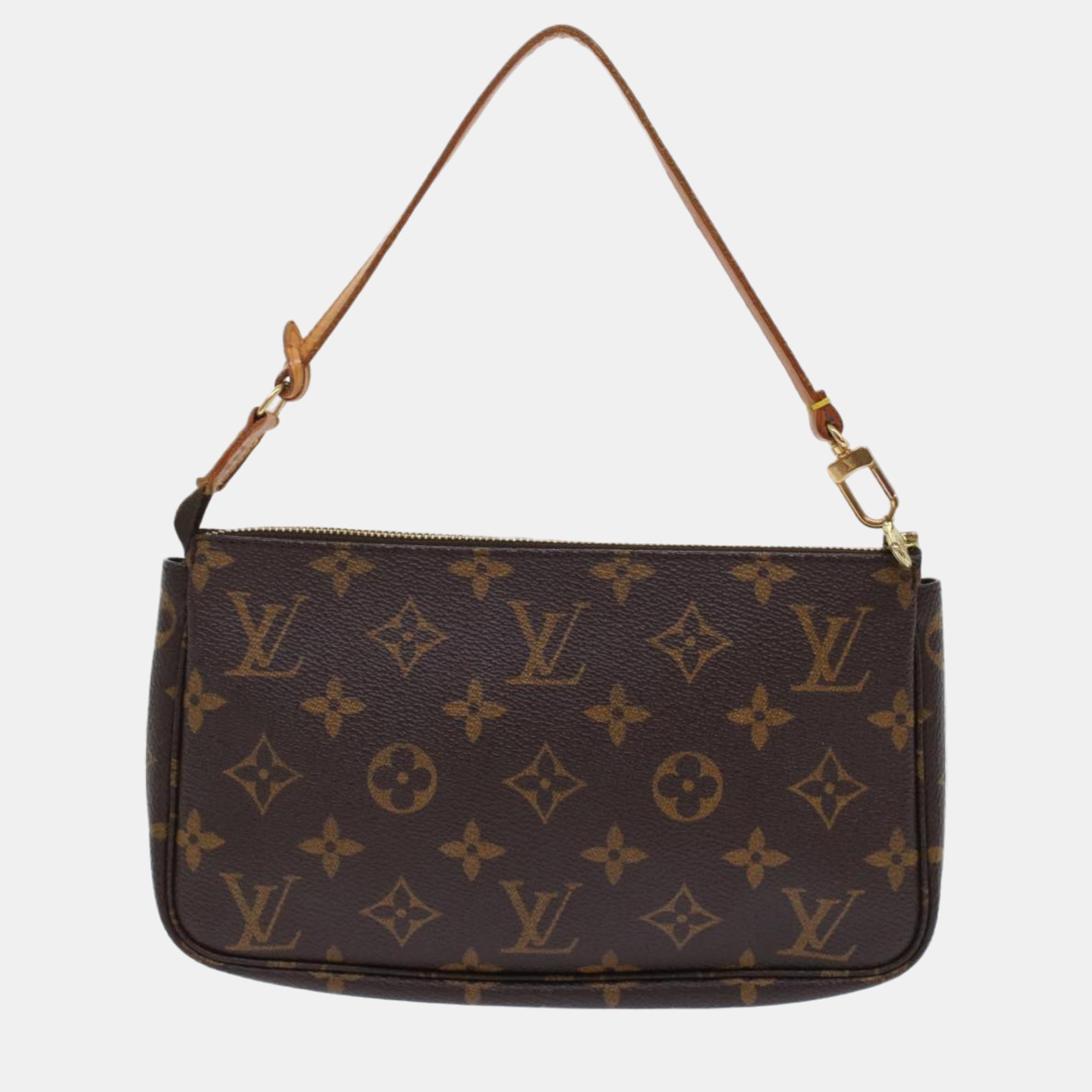 

Louis Vuitton Brown Monogram Canvas Pochette Accessoires Clutch Bag