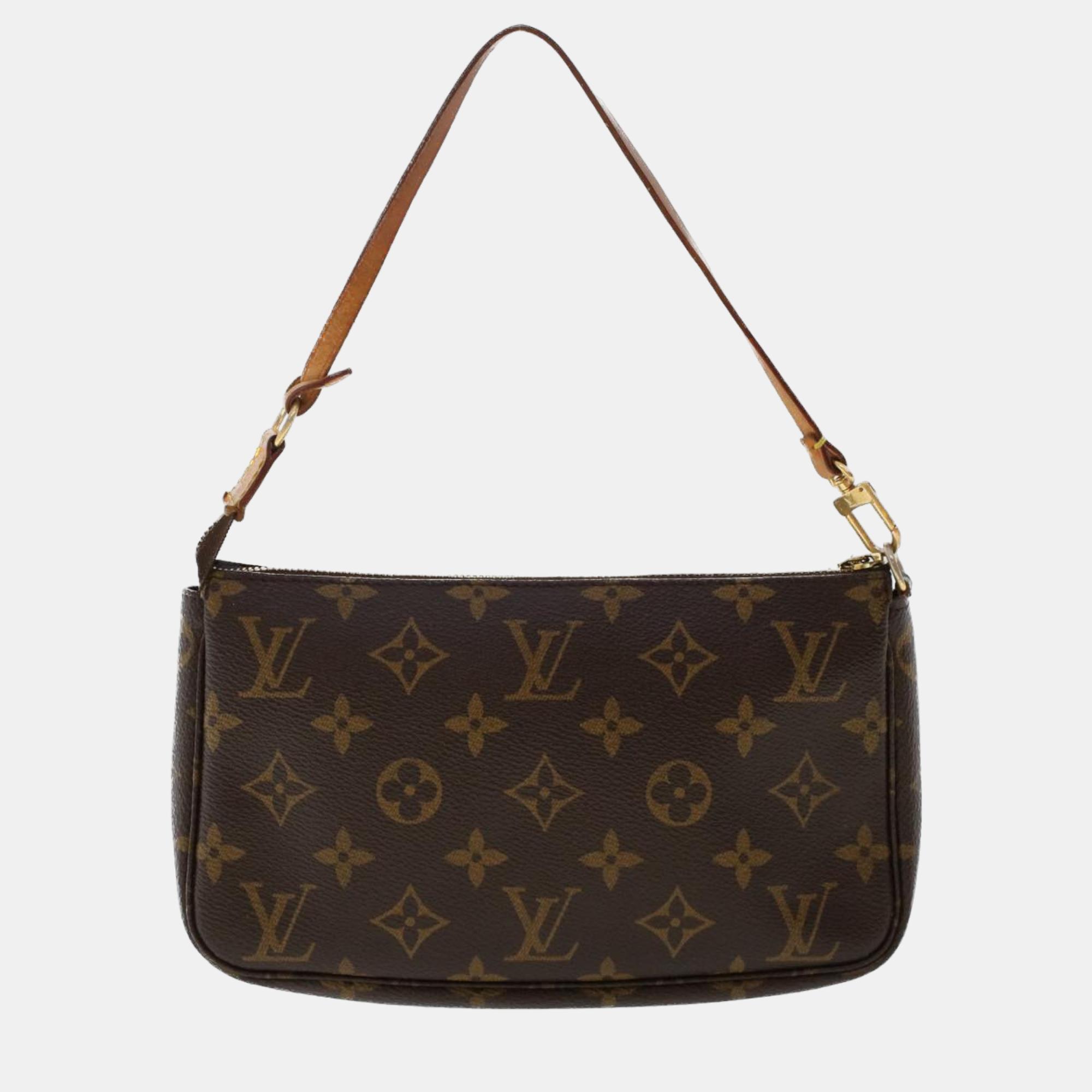 

Louis Vuitton Brown Monogram Canvas Pochette Accessoires Clutch Bag