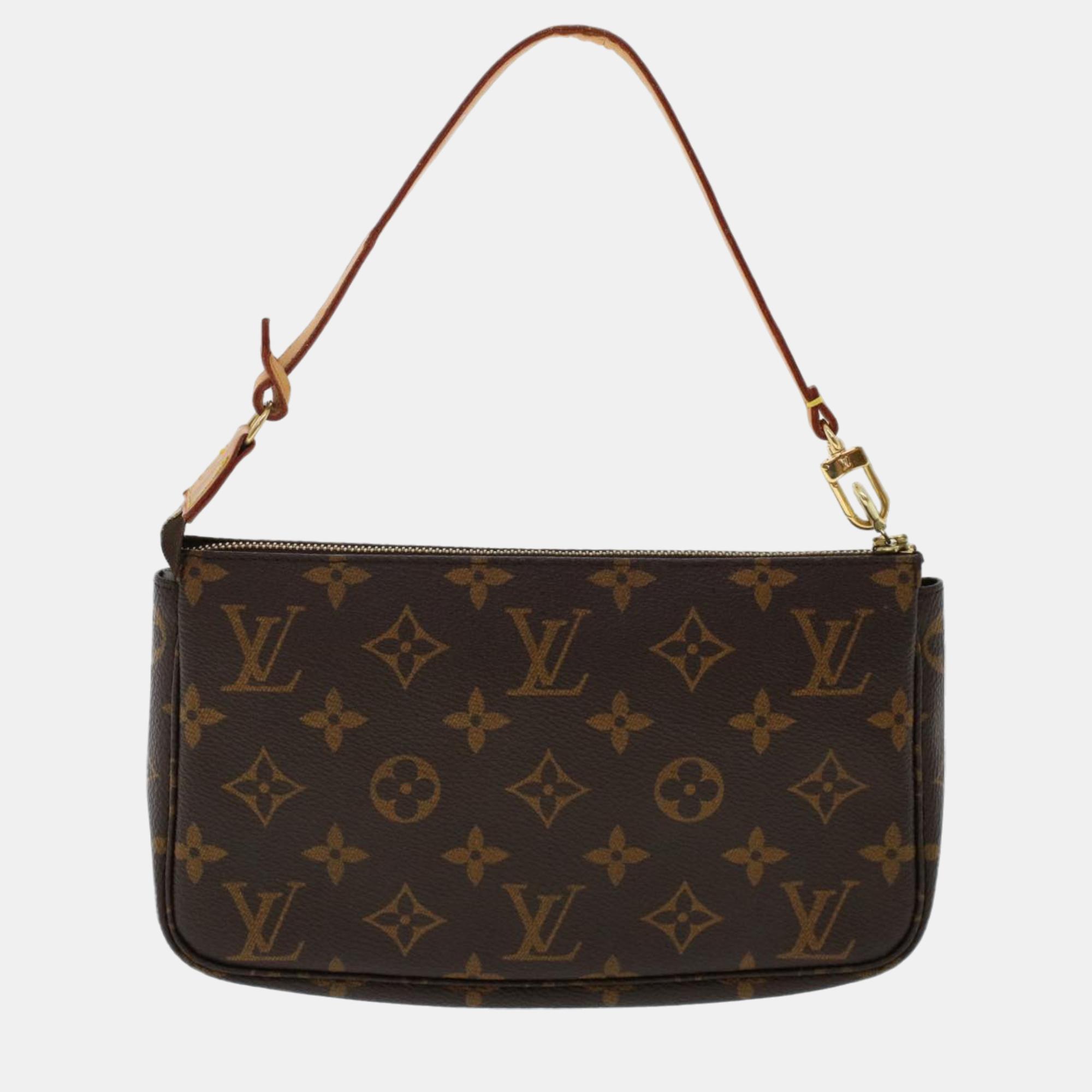 

Louis Vuitton Brown Monogram Canvas Pochette Accessoires Clutch Bag