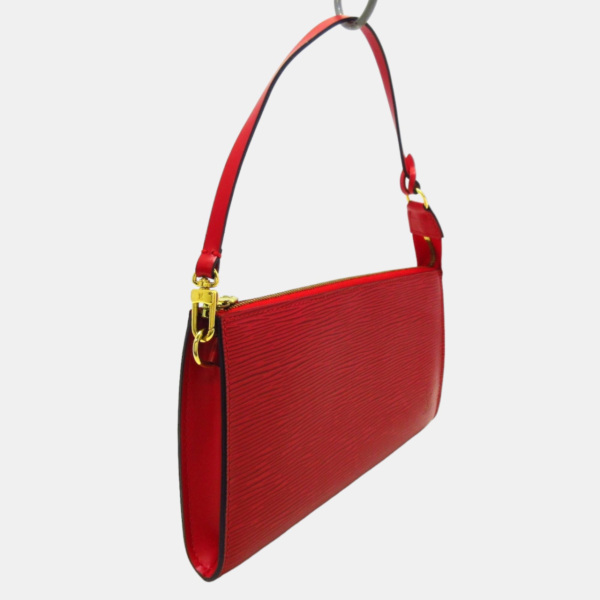 

Louis Vuitton Red Epi Leather Pochette Accessoires 24 Clutch Bag