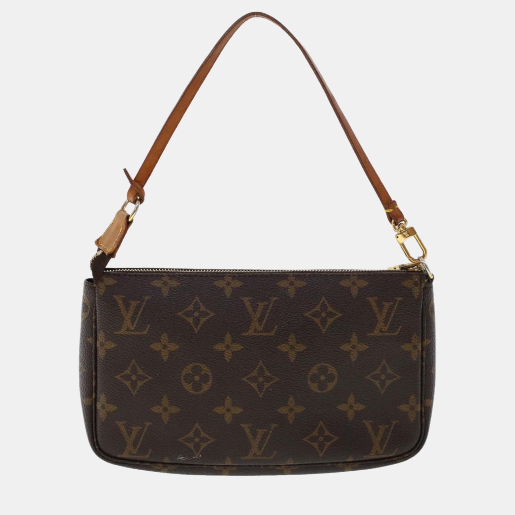 

Louis Vuitton Brown Monogram Canvas Pochette Accessoires Clutch Bag
