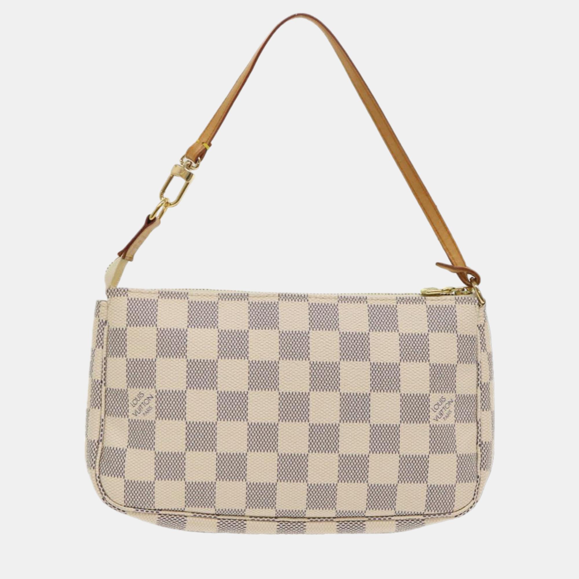 

Louis Vuitton White Damier Azur Canvas Pochette Accessoires Shoulder Bag