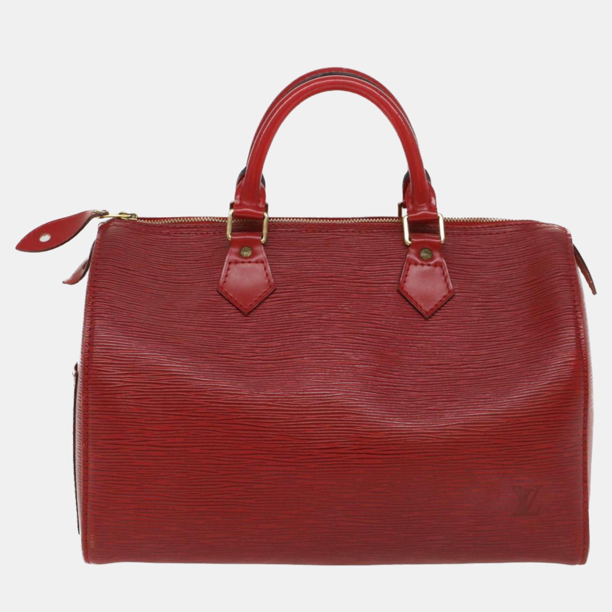 

Louis Vuitton Red Epi Leather Speedy Bag