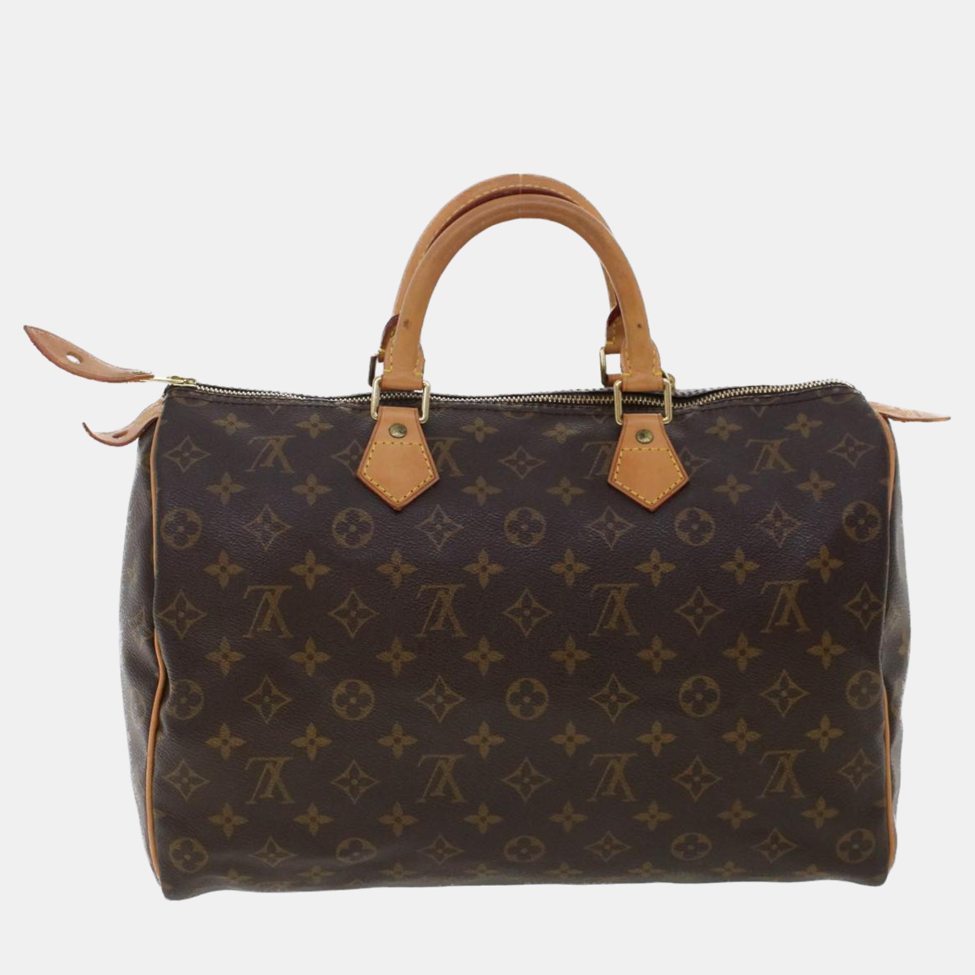 

Louis Vuitton Brown Monogram Canvas Speedy 35 Satchel