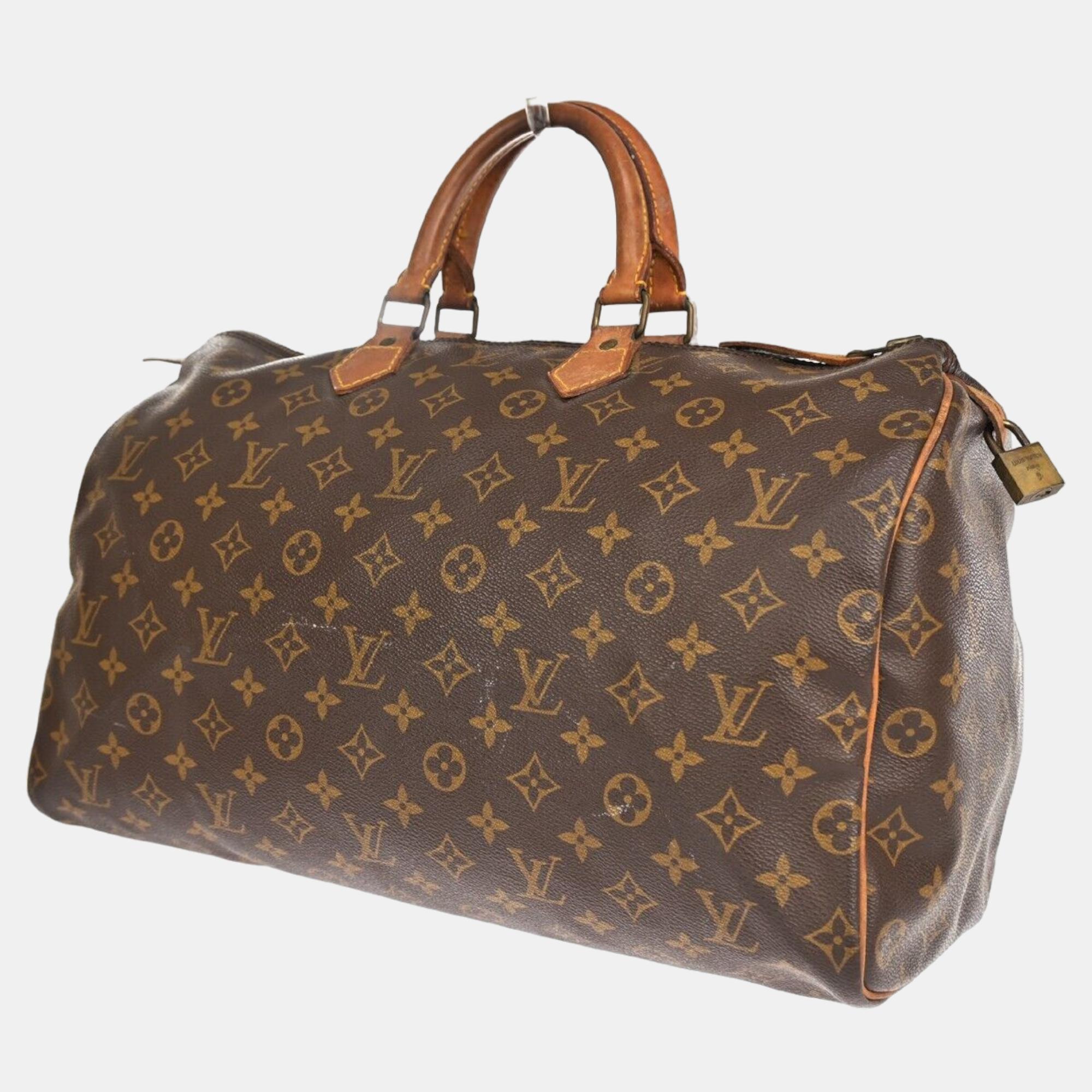 

Louis Vuitton Brown Monogram Canvas Speedy 40 Satchel