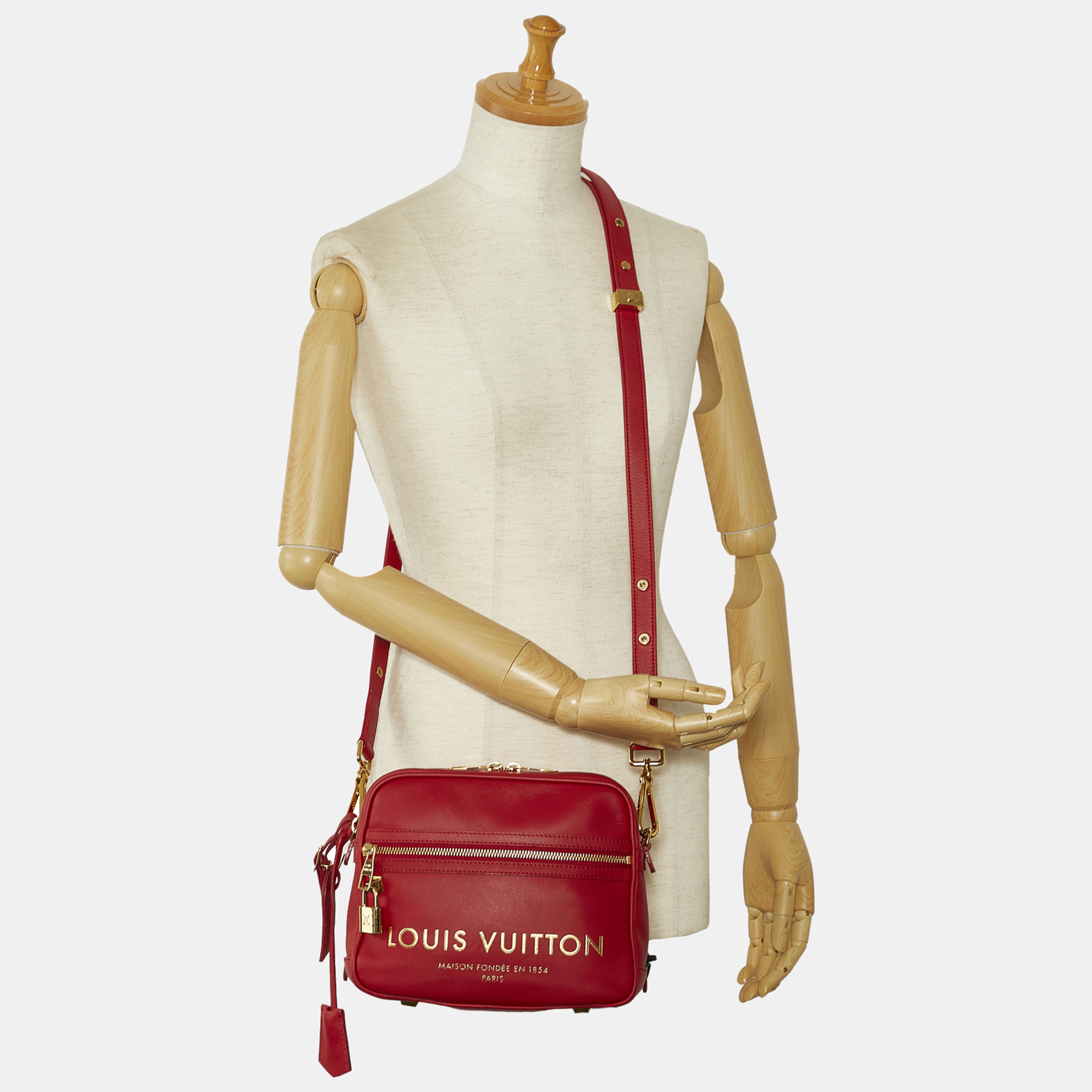 

Louis Vuitton Red Leather Flight Paname Takeoff Bag