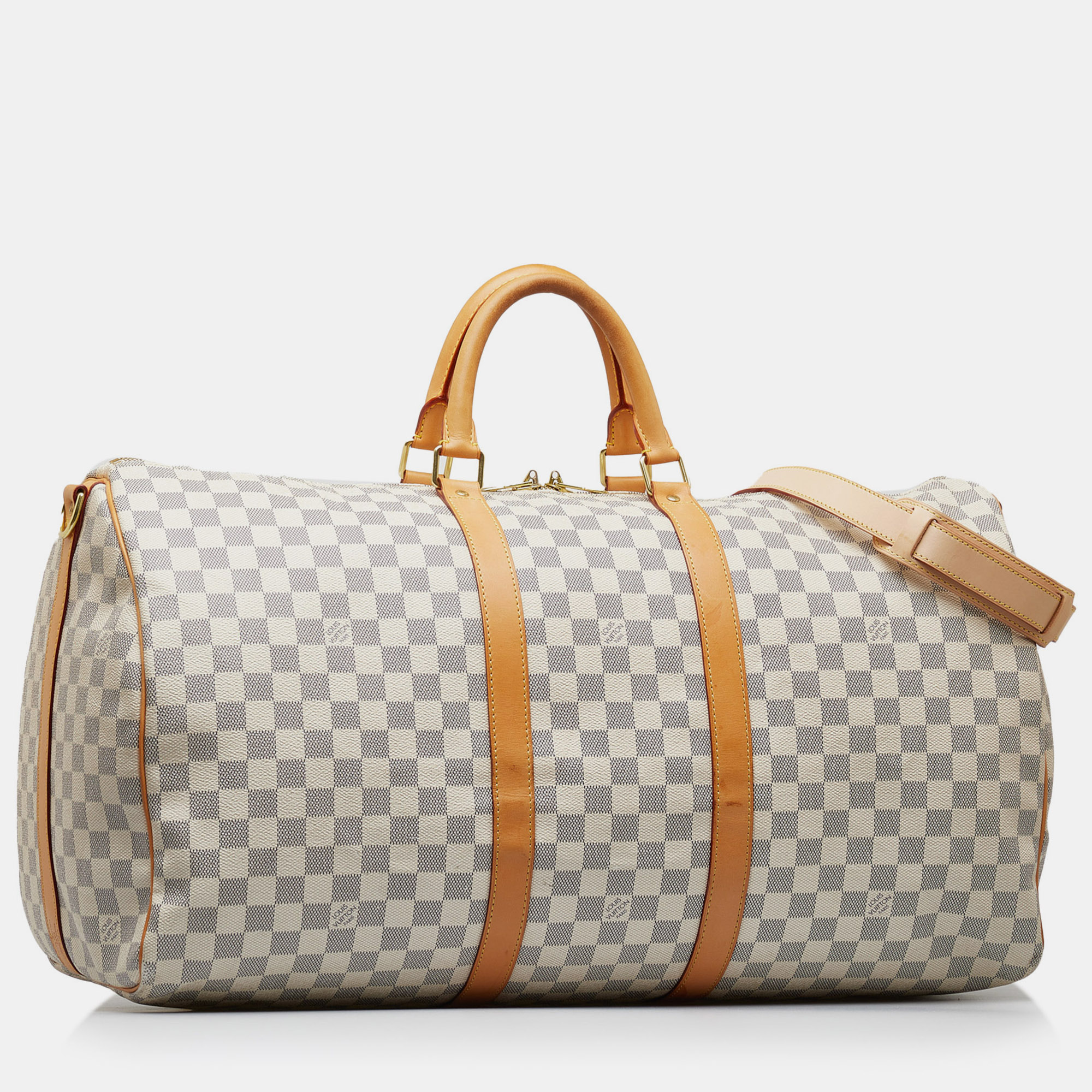 

Louis Vuitton Damier Azur Keepall Bandouliere 55, White