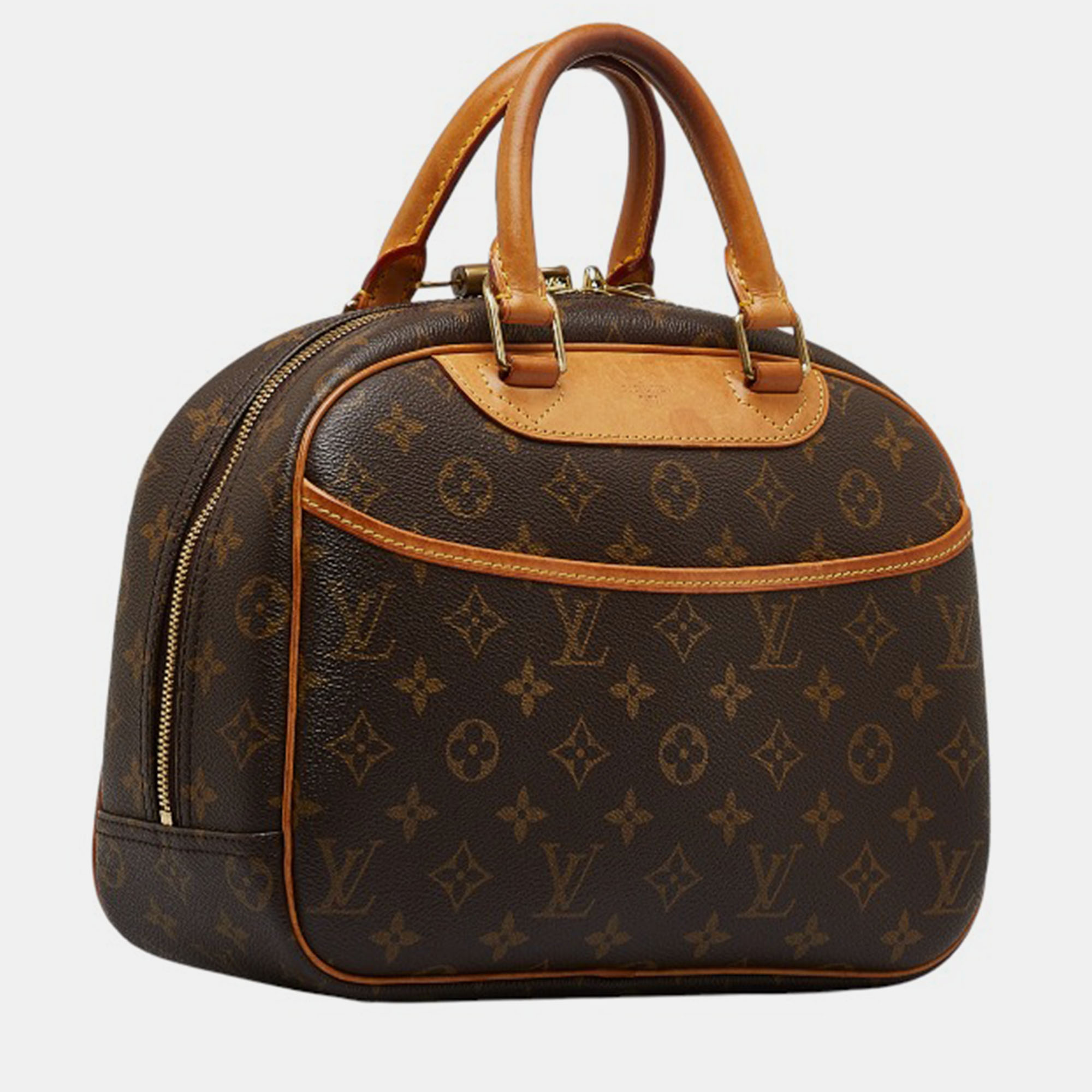 

Louis Vuitton Brown Canvas Monogram Trouville Satchel Bag