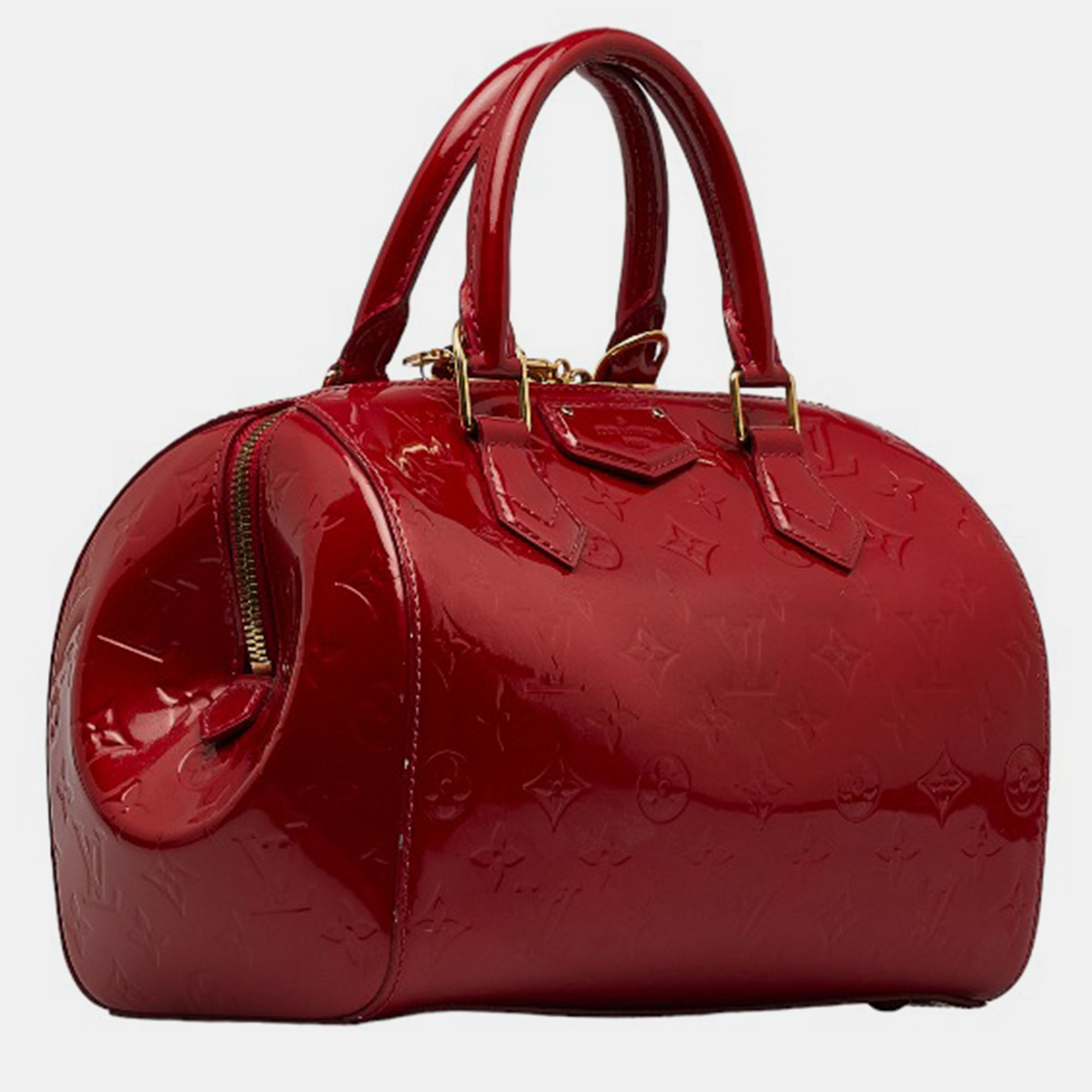 

Louis Vuitton Red Leather Monogram Vernis Montana Satchel Bag