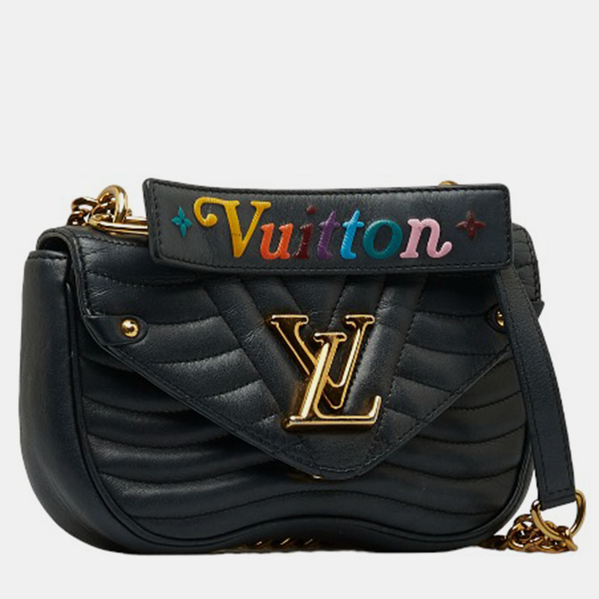 

Louis Vuitton Black Leather New Wave Chain Shoulder Bag