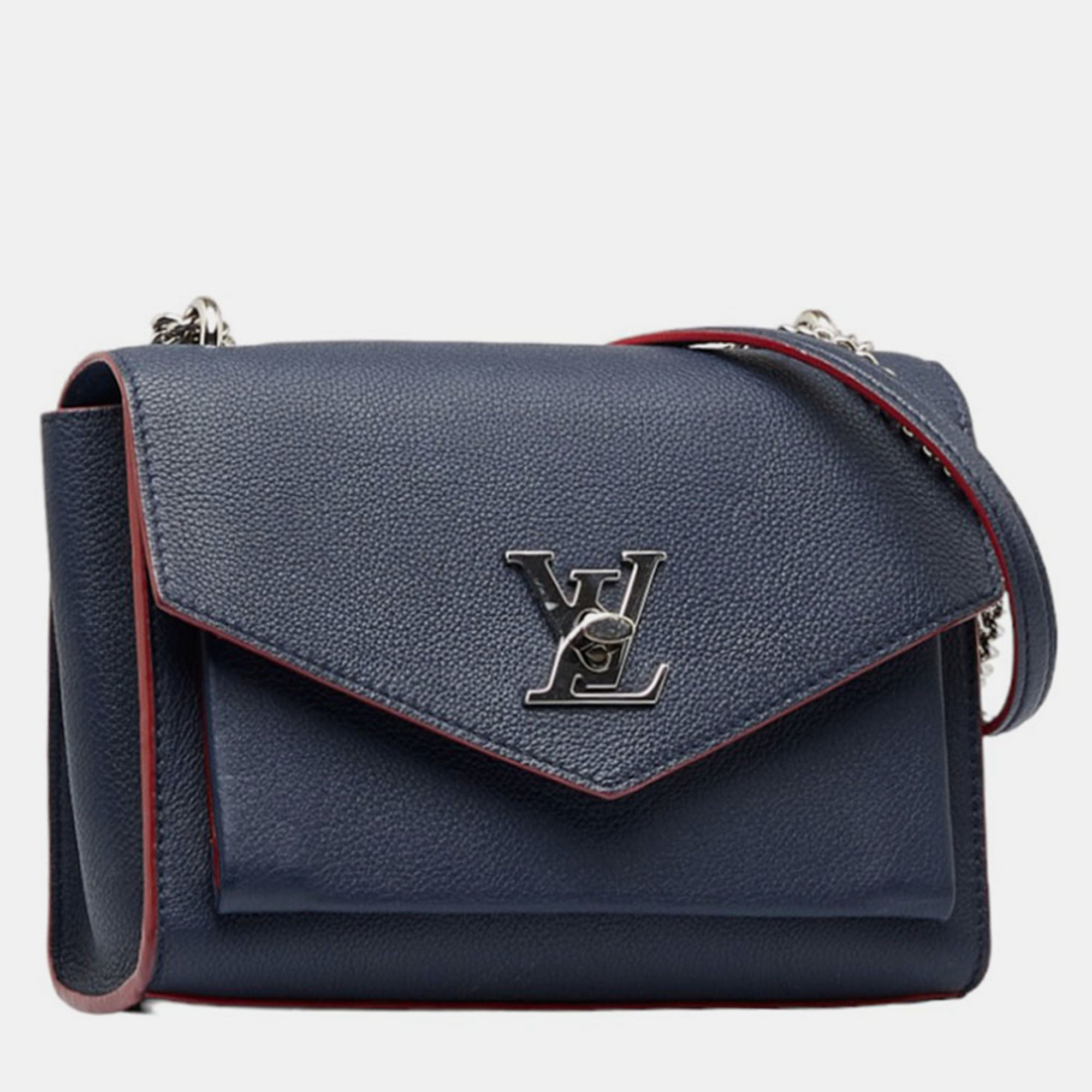 

Louis Vuitton Blue Leather Mylockme BB Shoulder Bag