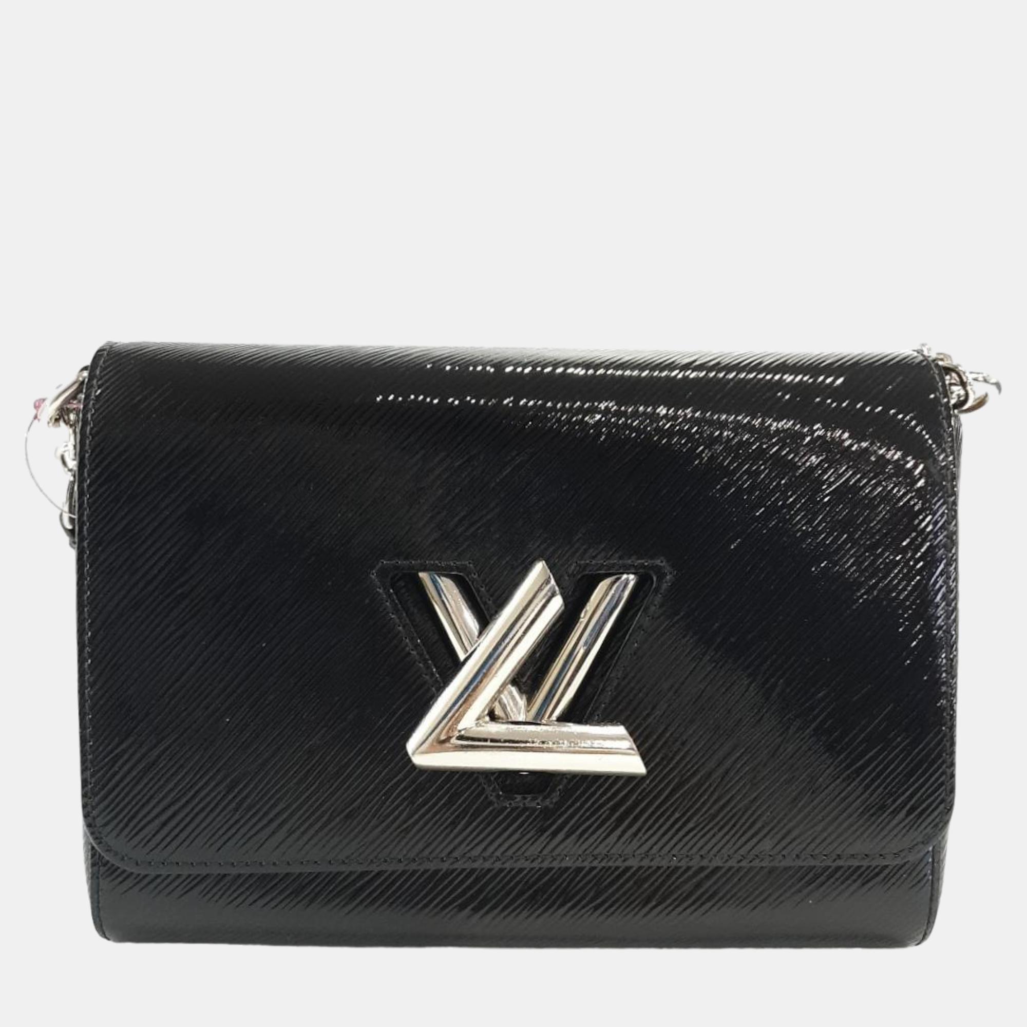 Pre-owned Louis Vuitton Glossy Epi Twist Mm In Black