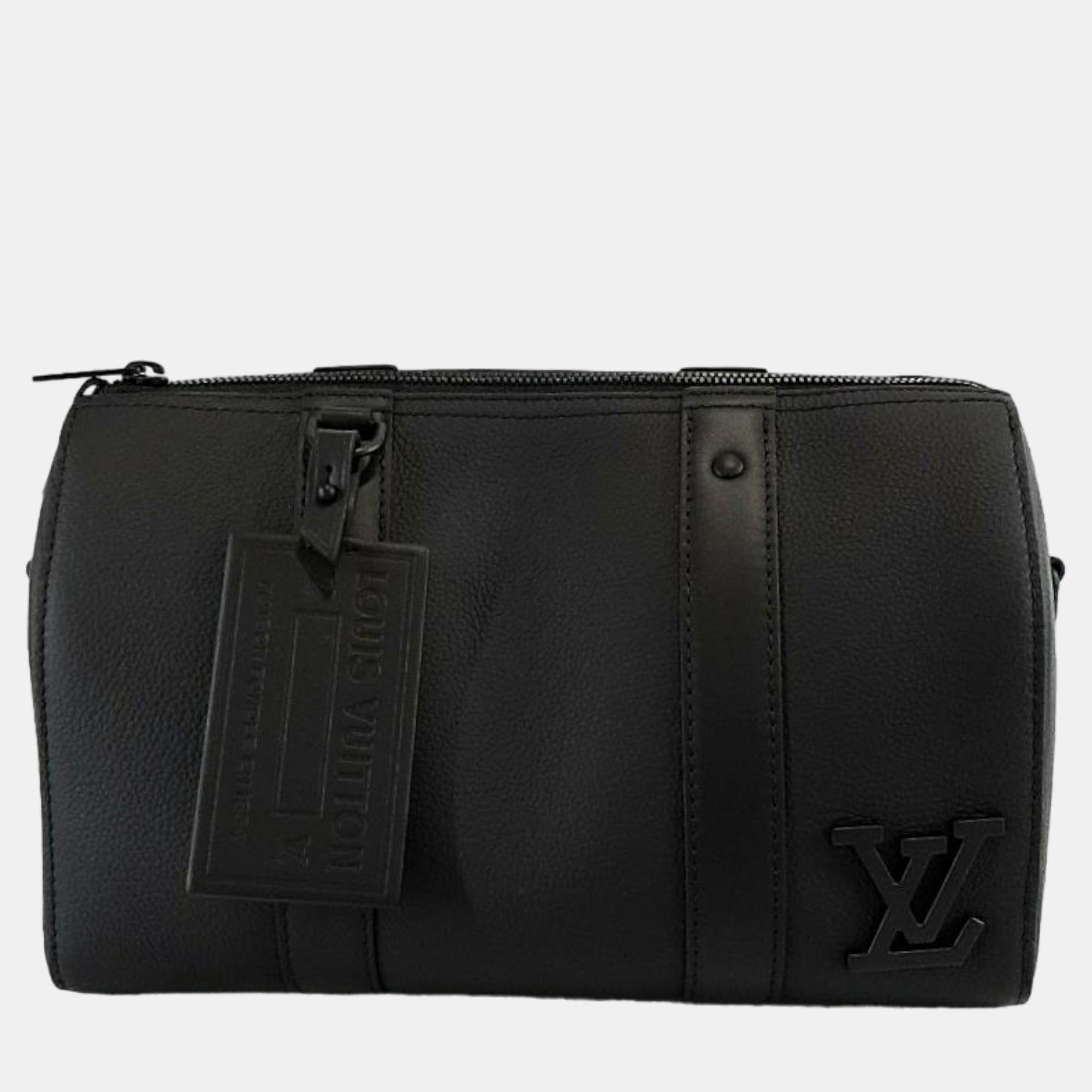 

Louis Vuitton Black Leather City Keepall Shoulder Bag