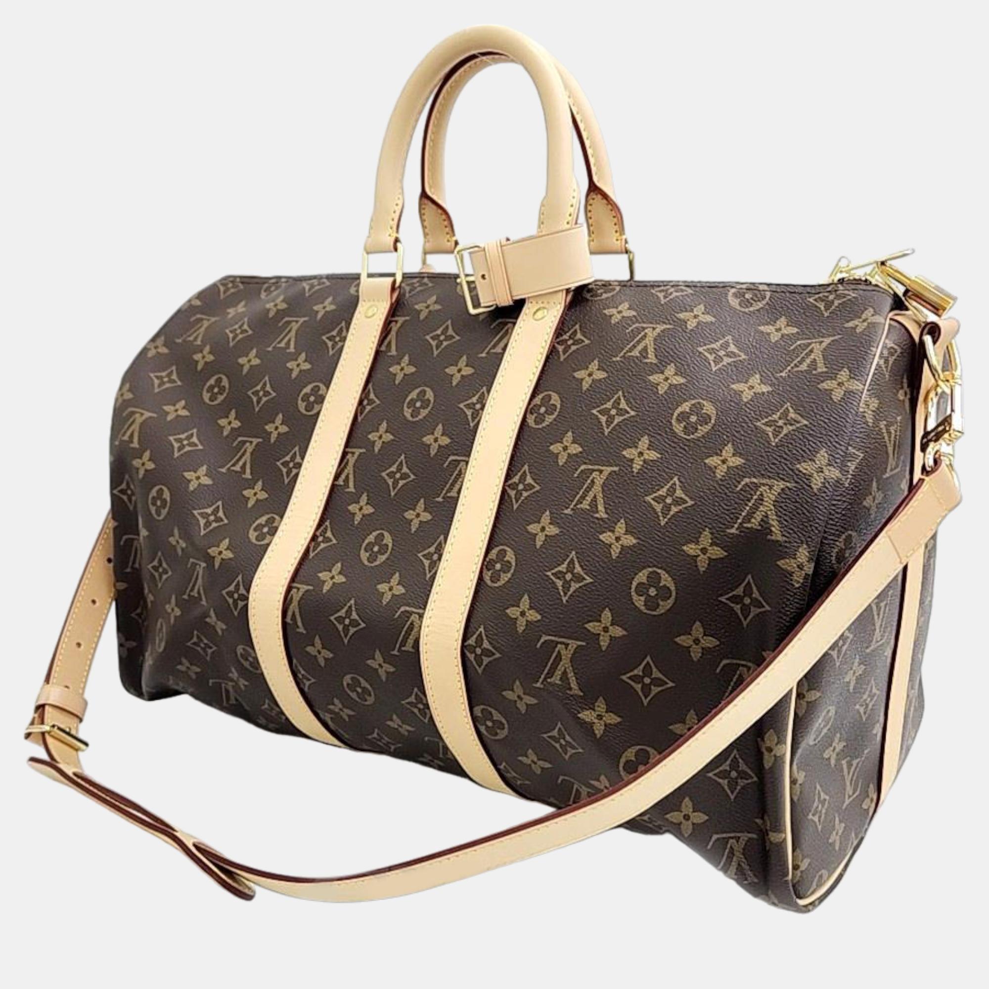 

Louis Vuitton Monogram Bandoulière Keepall 45, Beige