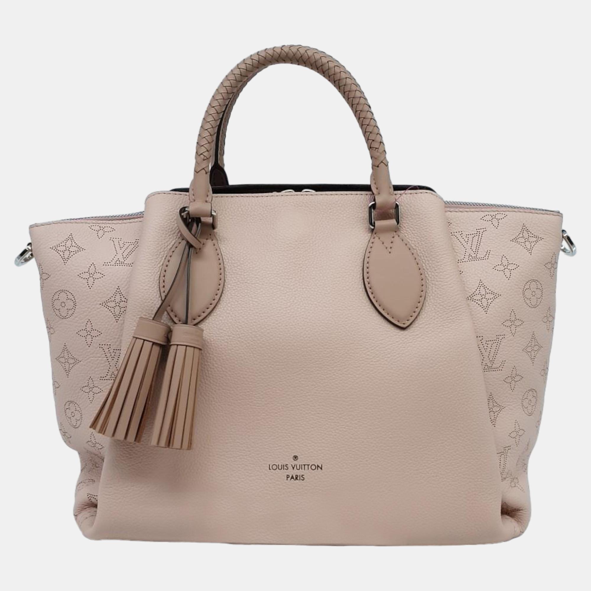 

Louis Vuitton Pink Leather Mahina Tote Bag