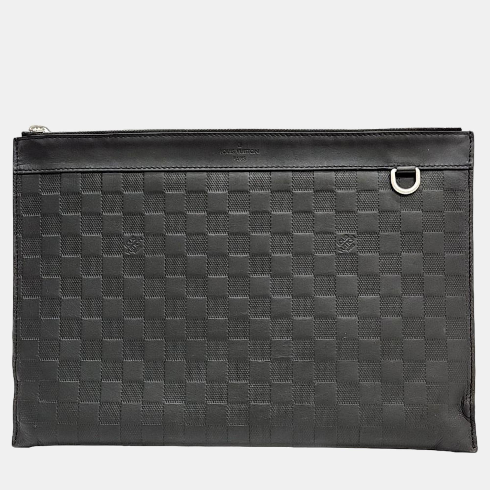 

Louis Vuitton Black Damier Infini Leather Discovery Pochette GM Clutch Bag