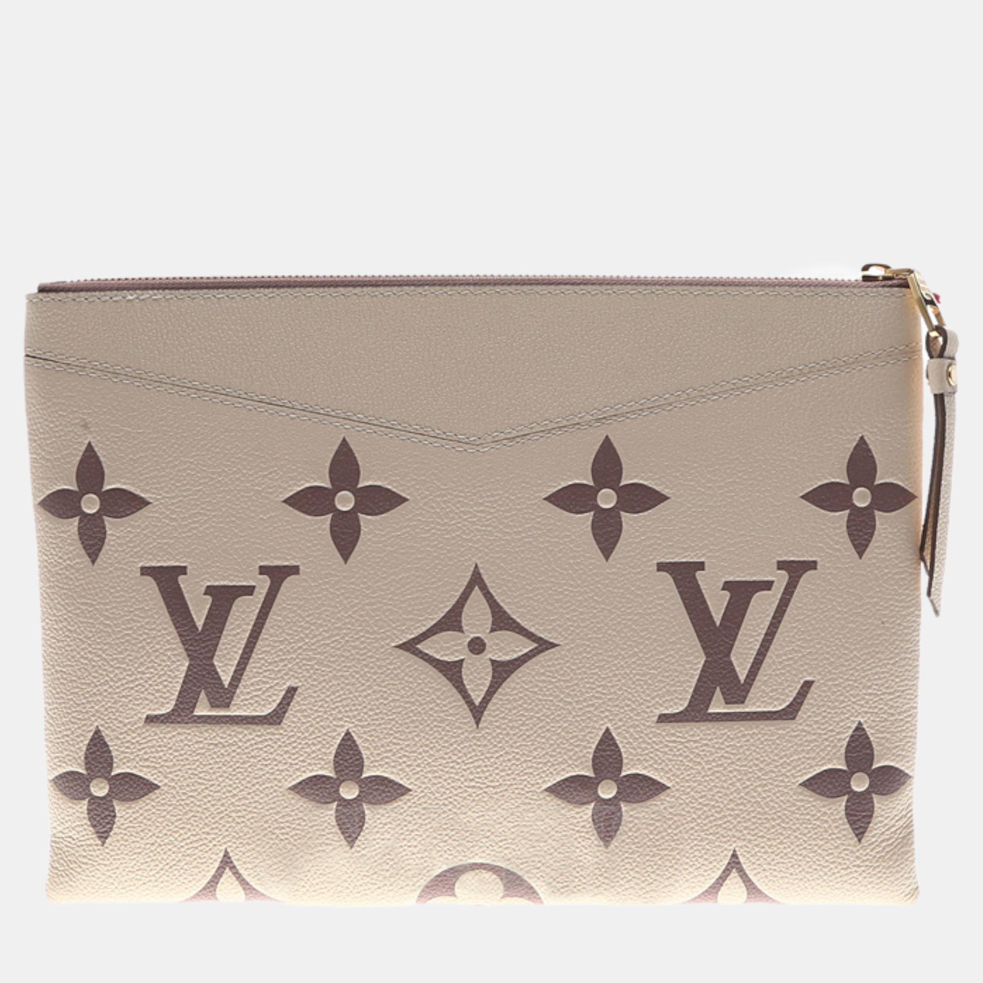 

Louis Vuitton Empreinte Daily Clutch, Beige