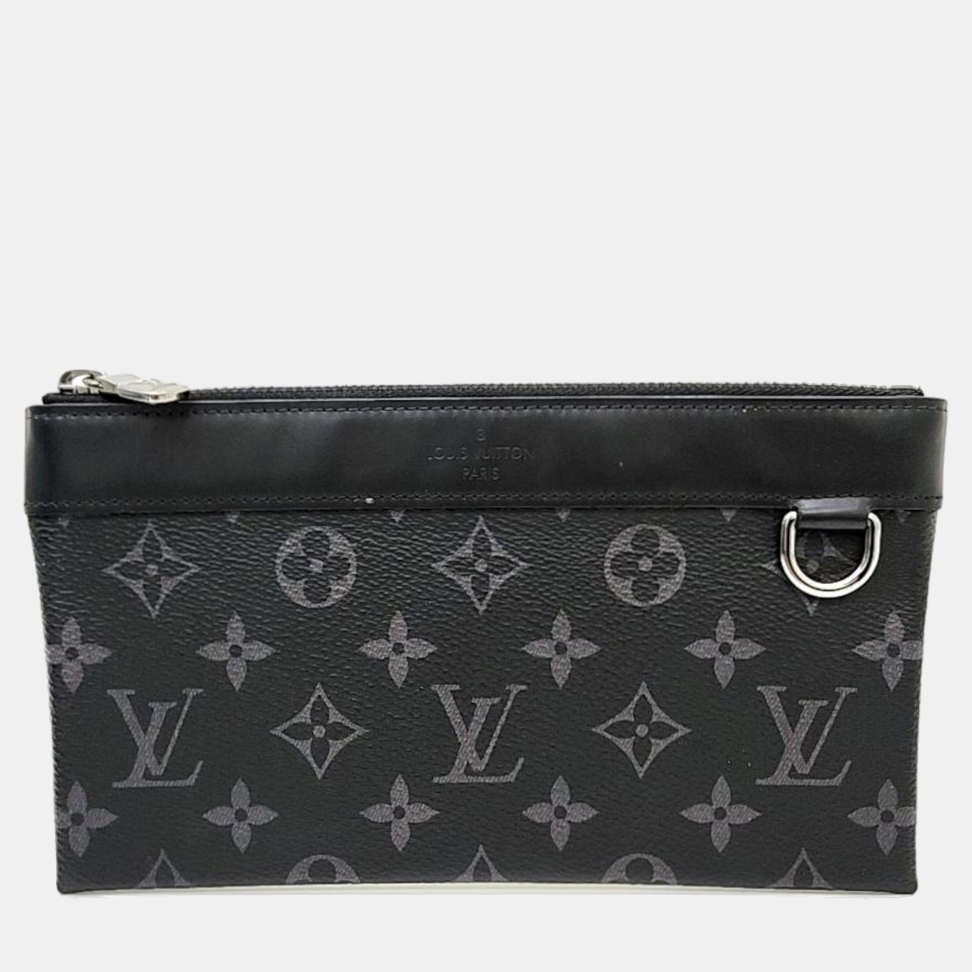 

Louis Vuitton Black Monogram Eclipse Canvas Discovery Pochette PM Clutch Bag