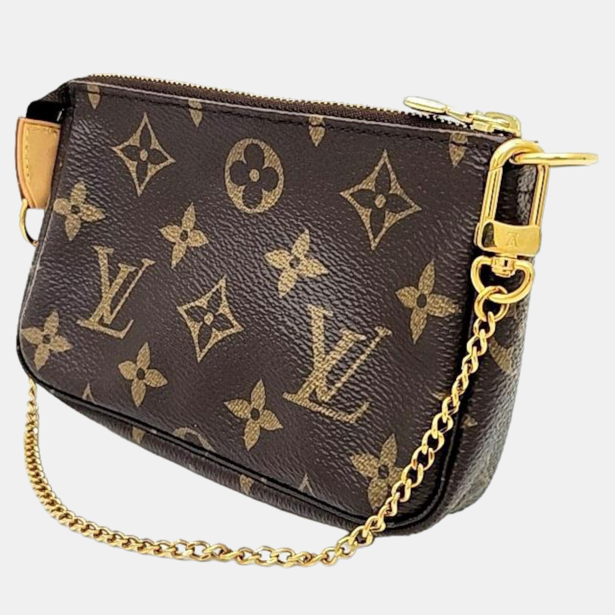 

Louis Vuitton Monogram Mini Pochette Accessua, Brown