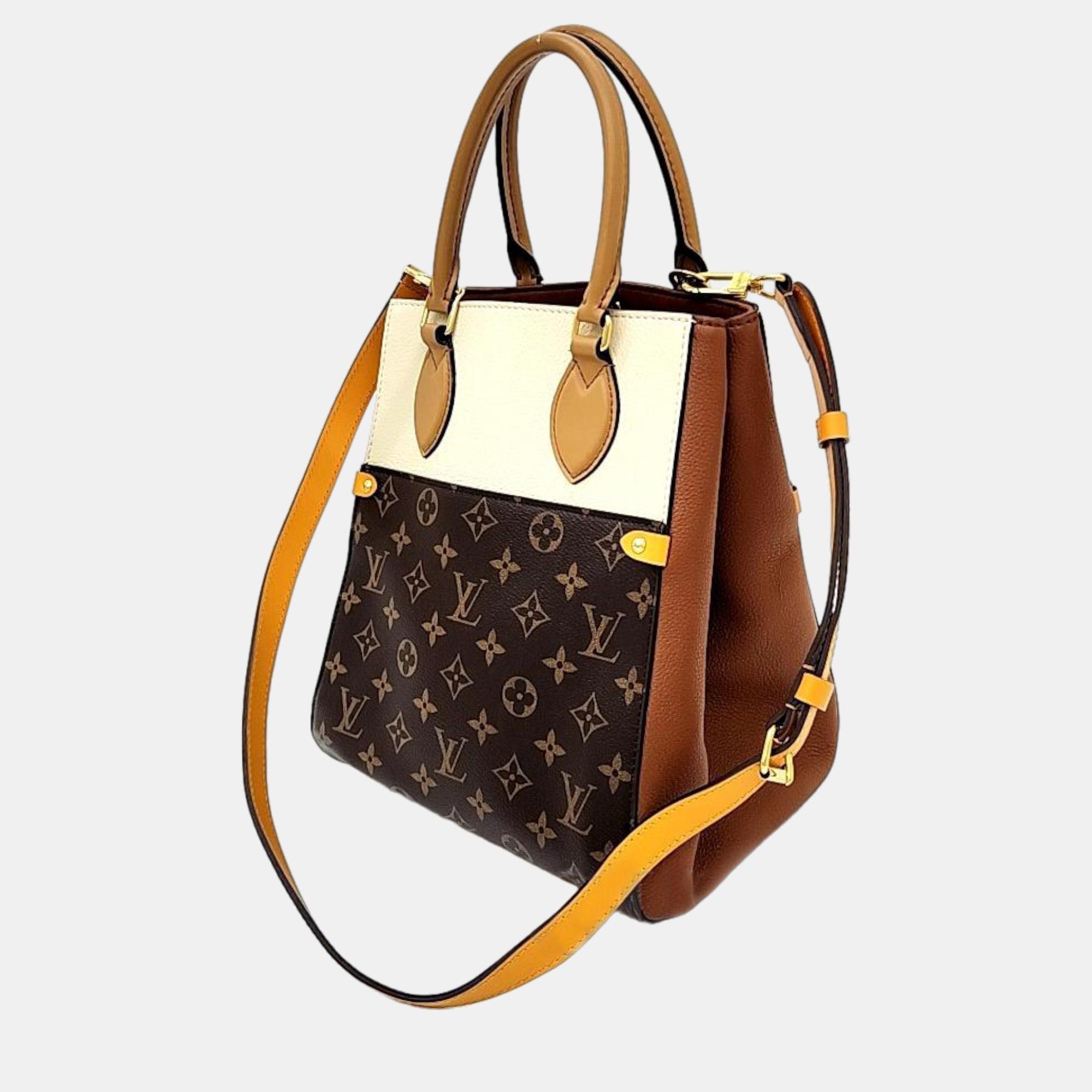 

Louis Vuitton Monogram Fold Tote Bag PM, Brown