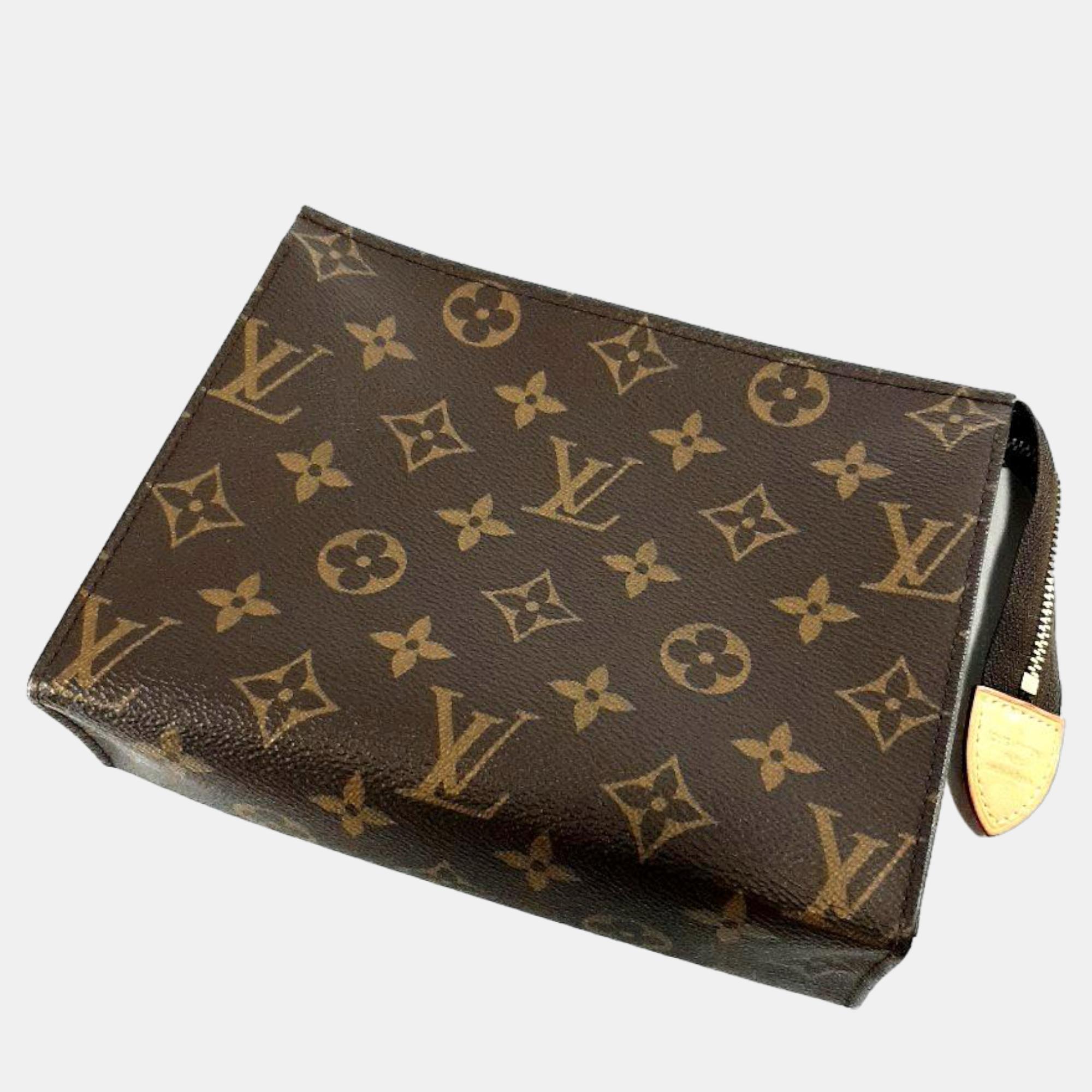 

Louis Vuitton Monogram Pochette Toilet 19, Brown
