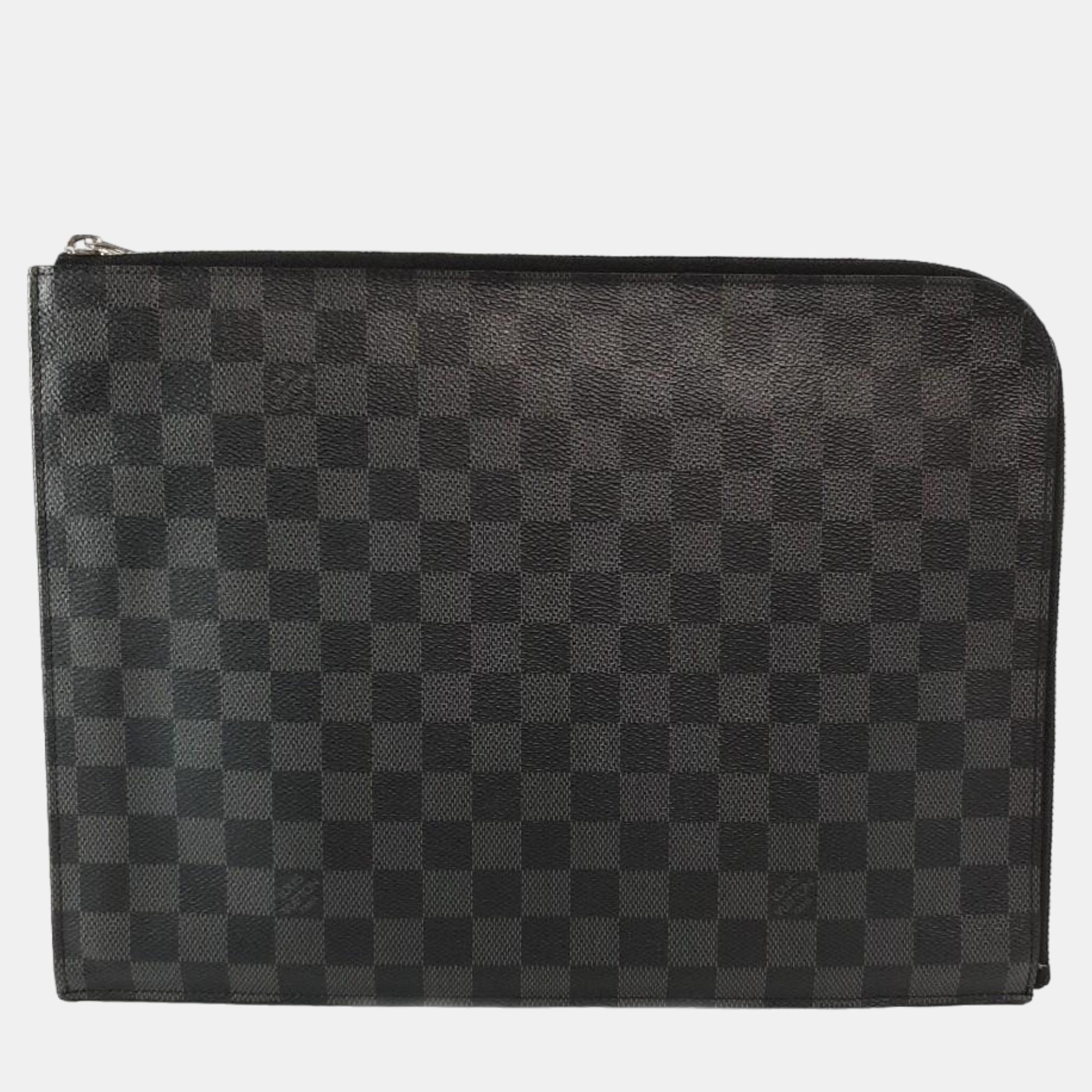 

Louis Vuitton Damier Graphite Canvas Pochette Jour GM Clutch Bag, Black