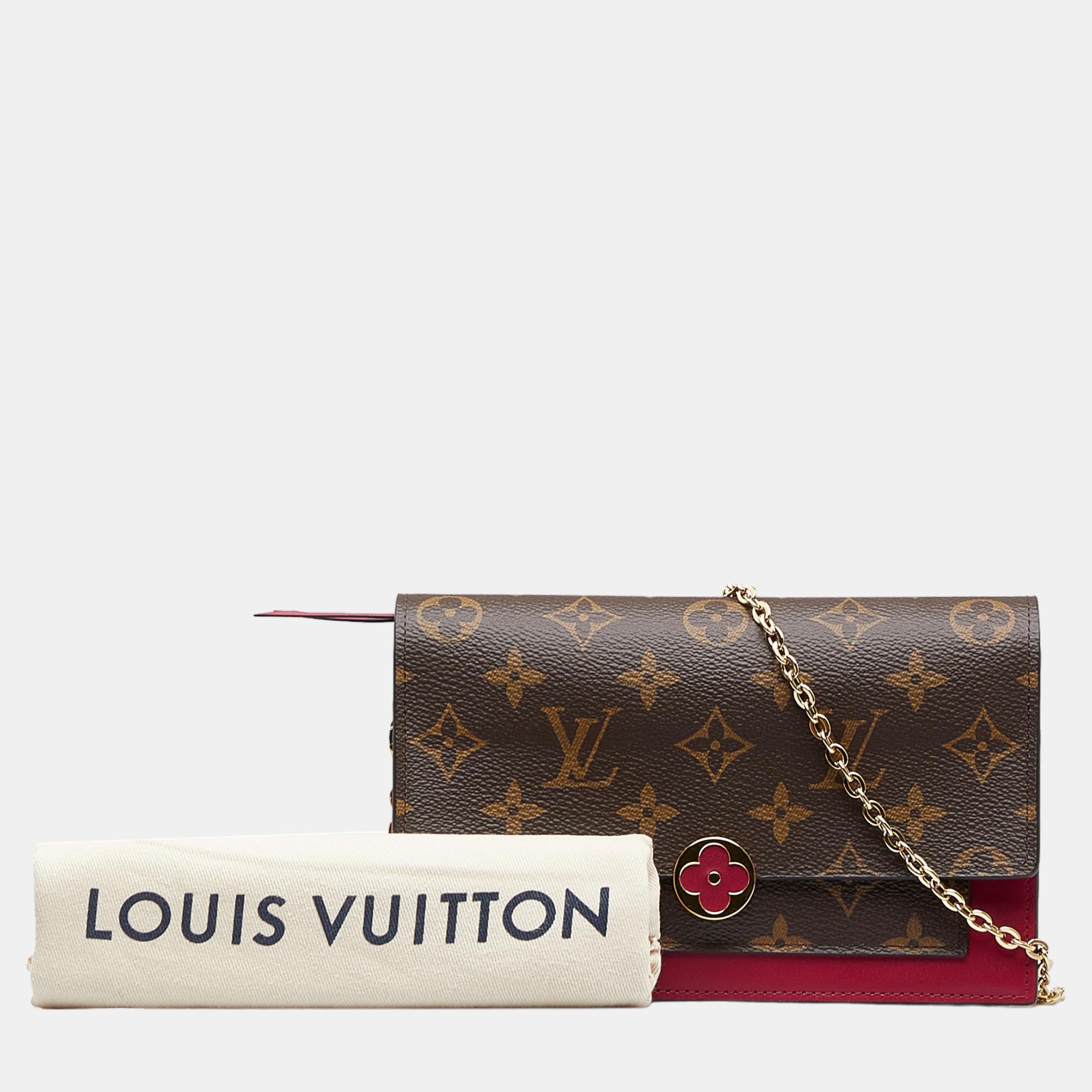 LOUIS VUITTON Monogram Flore Wallet On Chain Crossbody Bag