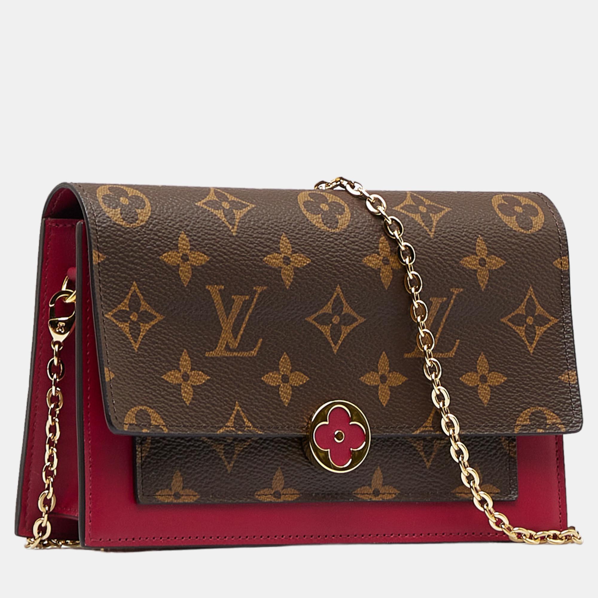 LOUIS VUITTON Monogram Flore Wallet On Chain Crossbody Bag