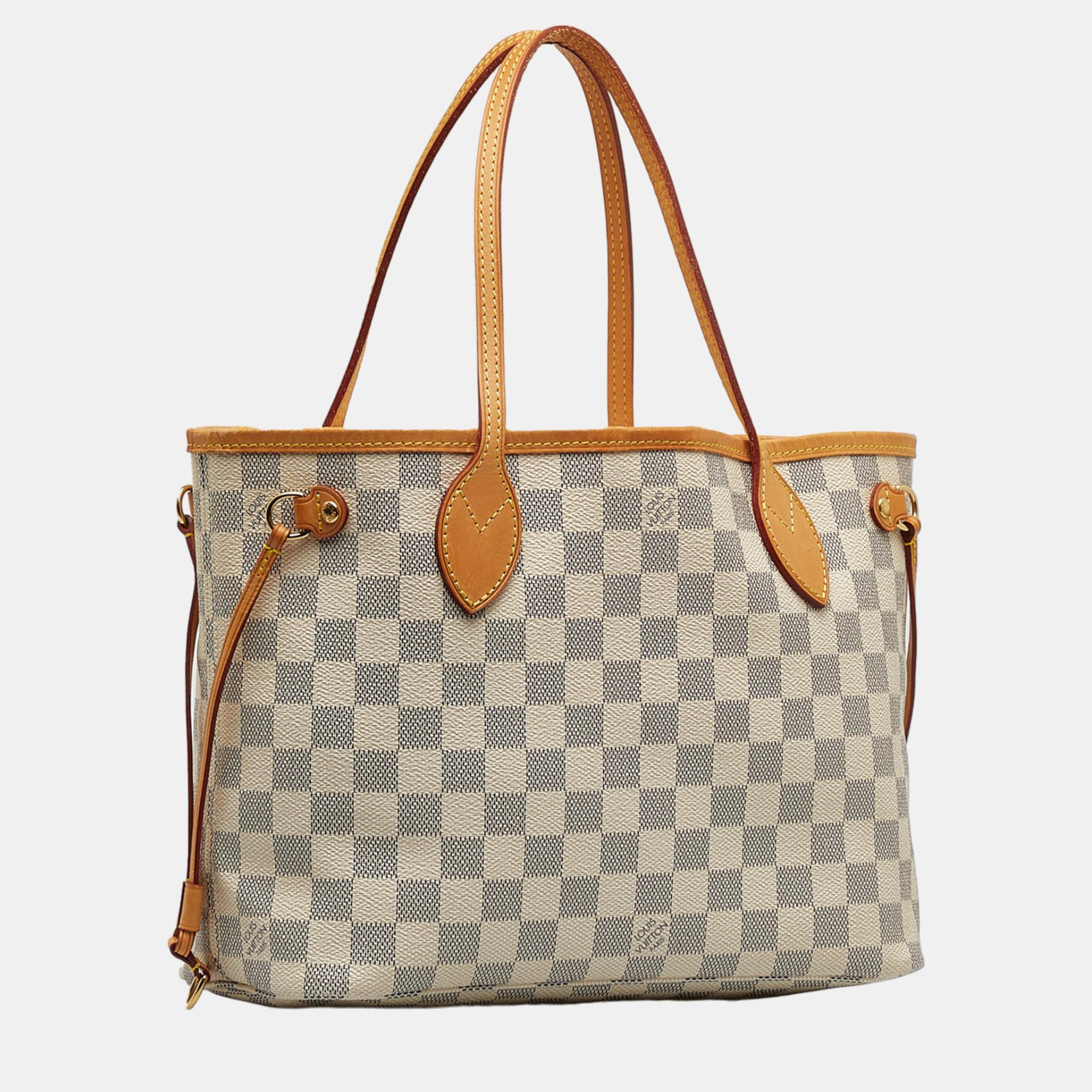 

Louis Vuitton White Damier Azur Neverfull PM