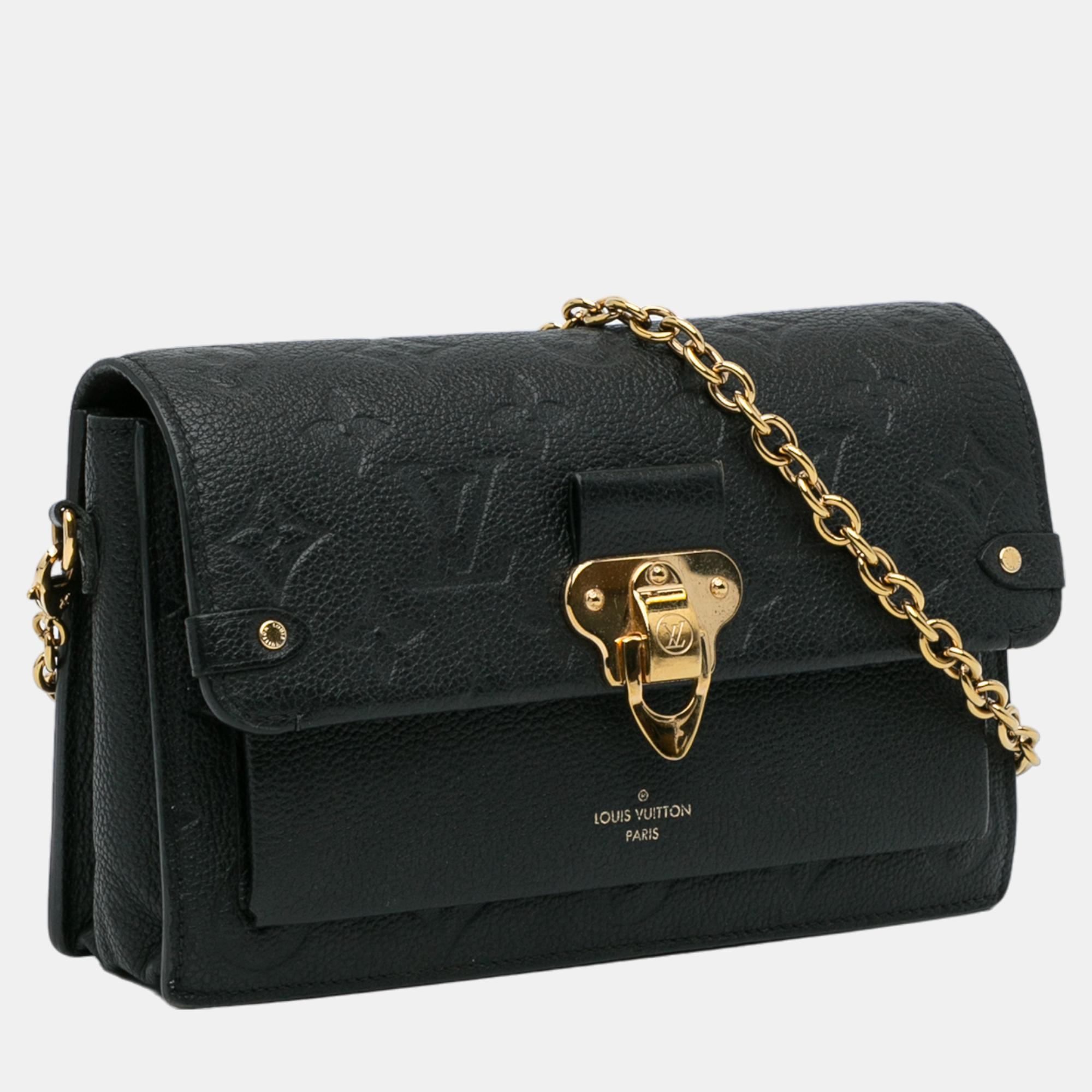 

Louis Vuitton Black Monogram Empreinte Vavin Wallet on Chain