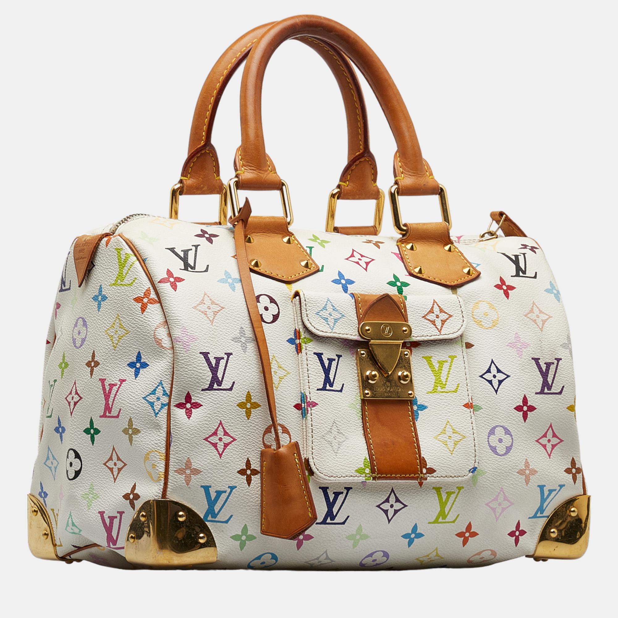 

Louis Vuitton White Monogram Multicolore Speedy 30