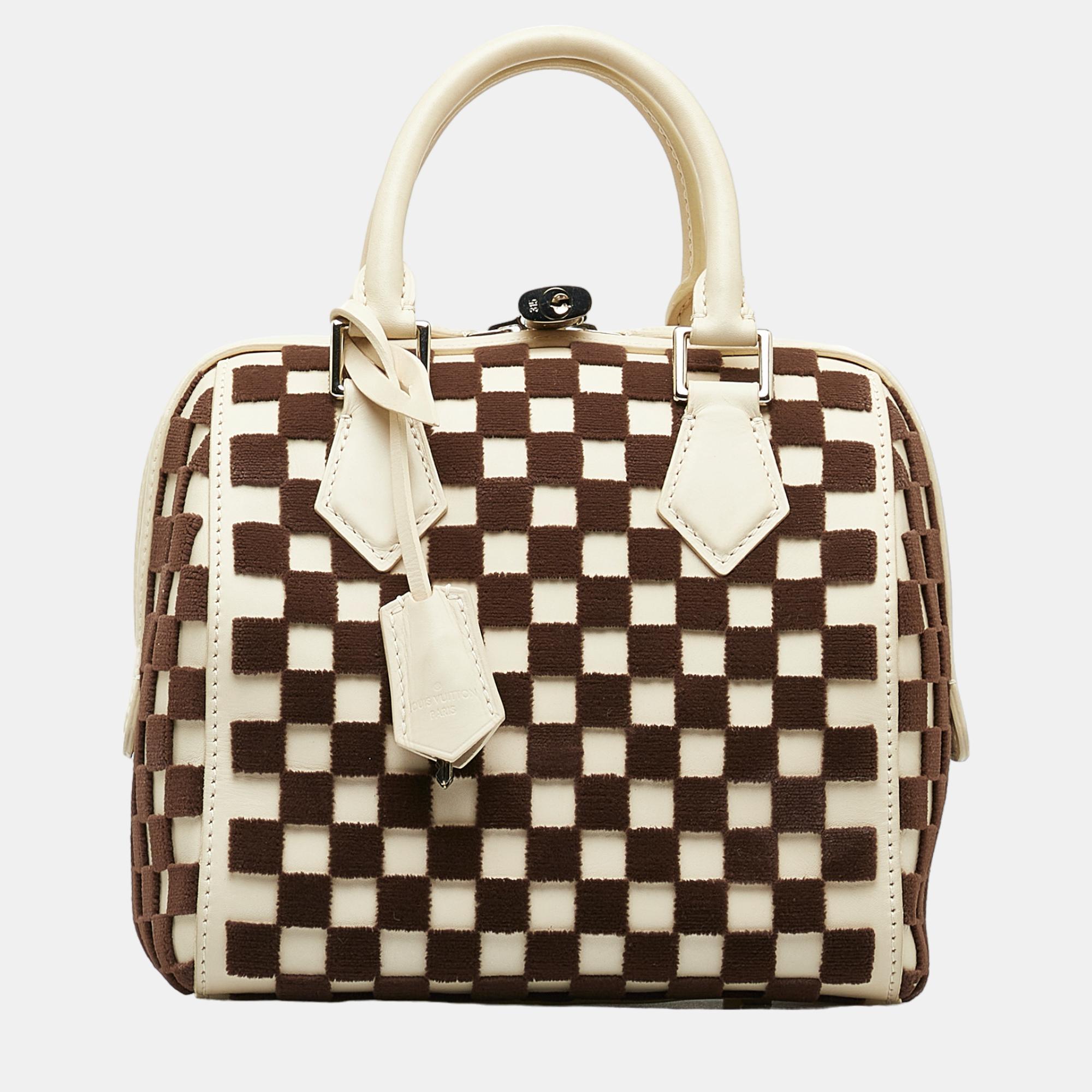 Pre-owned Louis Vuitton White/brown Damier Cubic Speedy Cube Pm