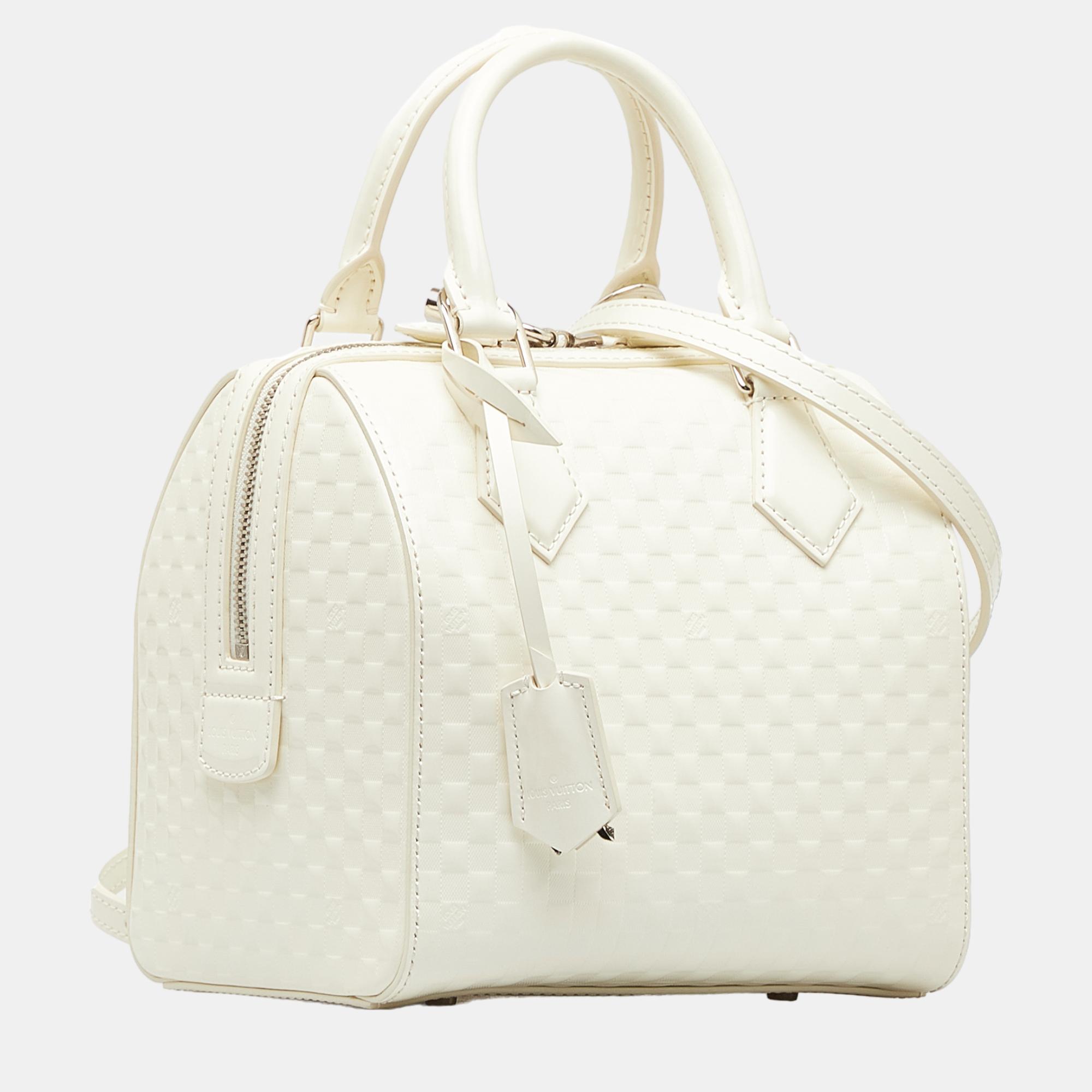 

Louis Vuitton White Damier Facette Speedy Cube PM