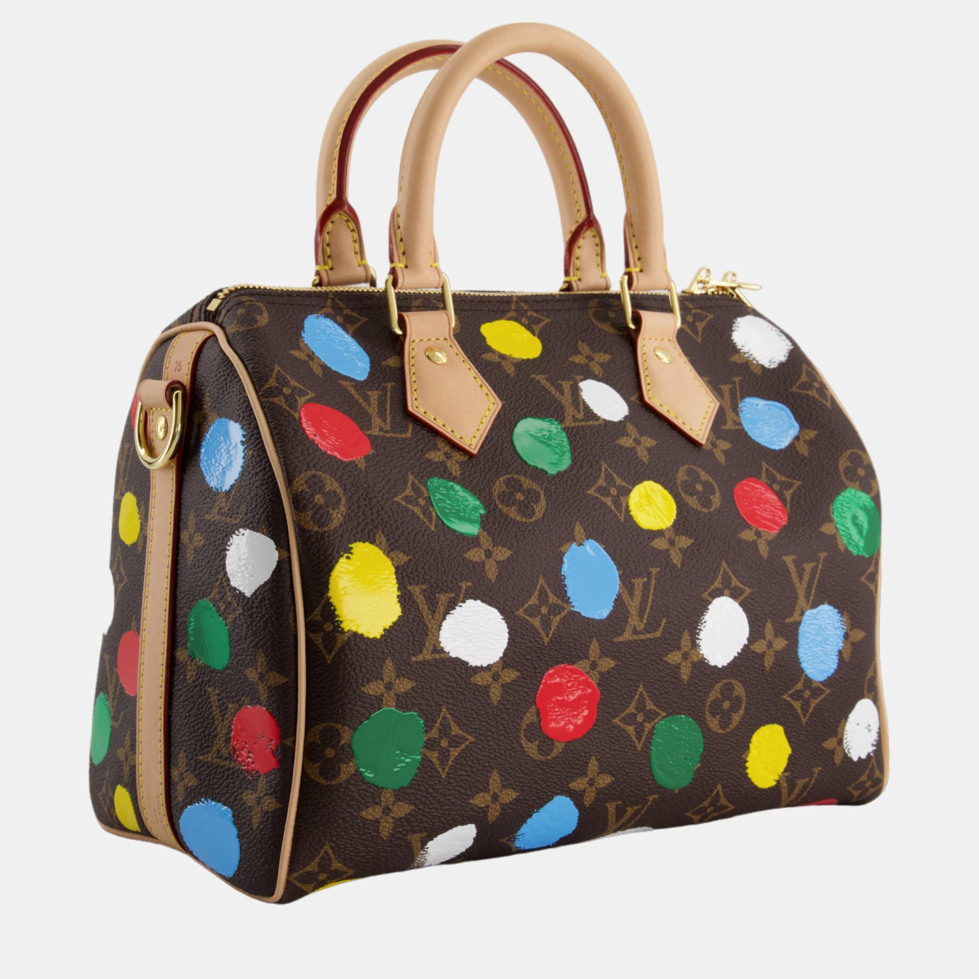 

Louis Vuitton X Yayoi Kusama 25 Speedy Bag Bandouliere in Monogram Canvas, Brown