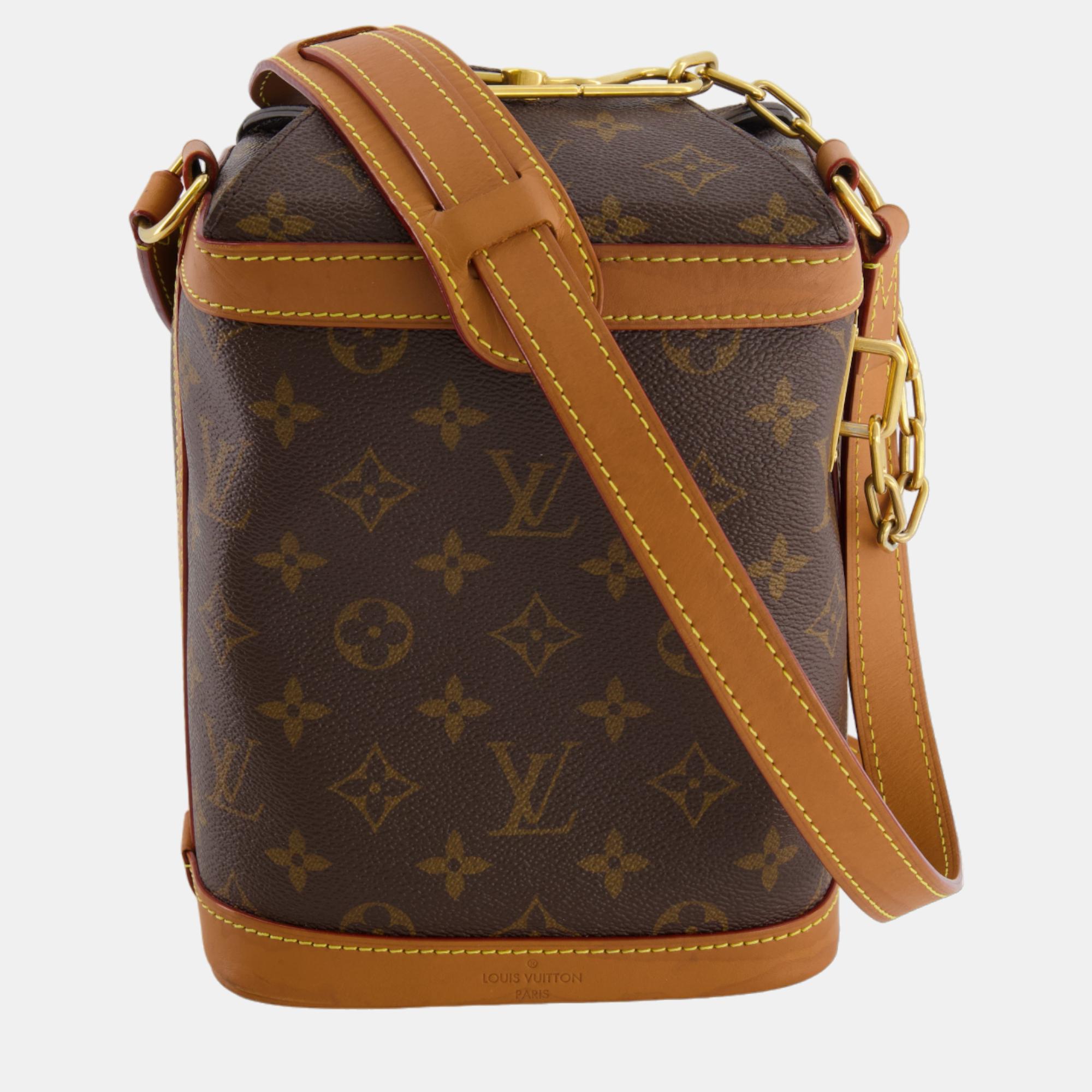 

Louis Vuitton Brown Monogram Canvas Milk Box Bag with Gold Hardware