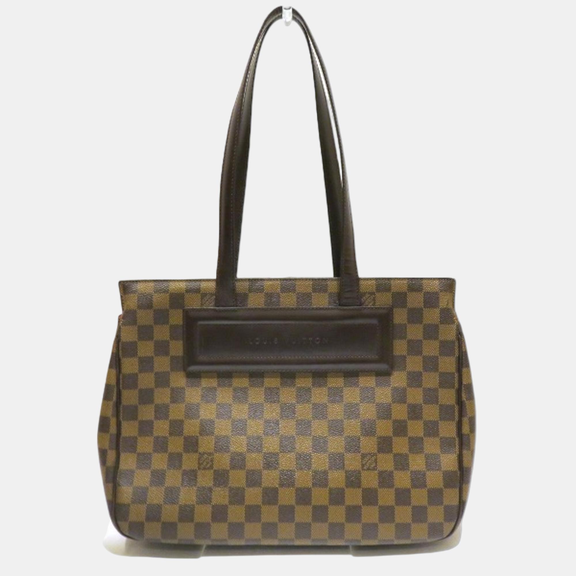 

Louis Vuitton Brown Canvas Damier Ebene Parioli PM Shoulder Bag