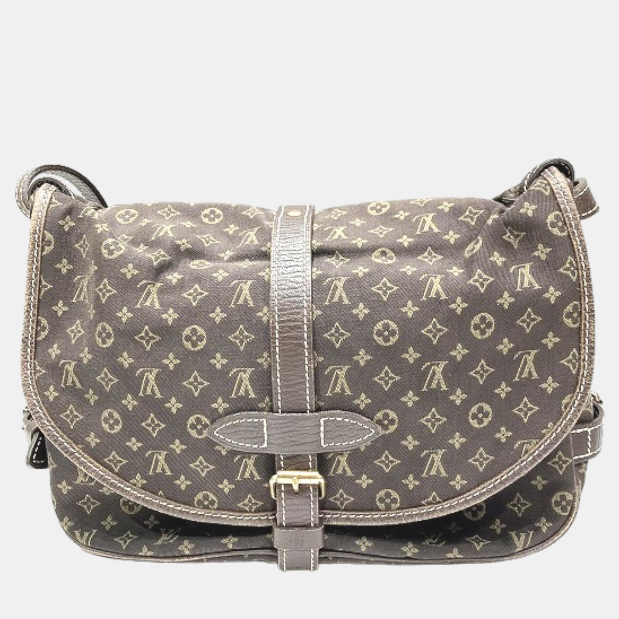 

Louis Vuitton Brown Monogram Mini Lin Canvas Saumur 30 Crossbody Bag