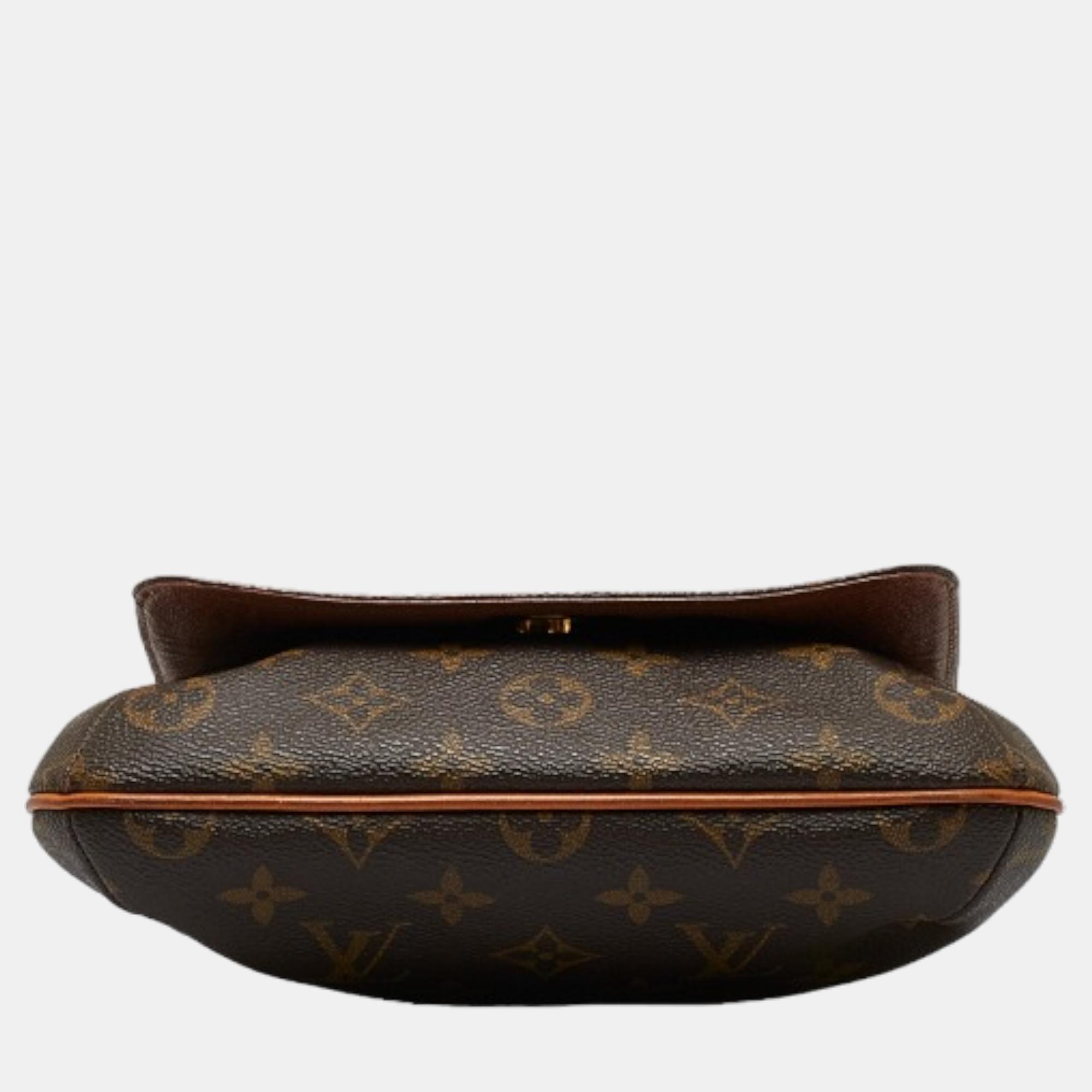 Musette cloth handbag Louis Vuitton Brown in Cloth - 37662223