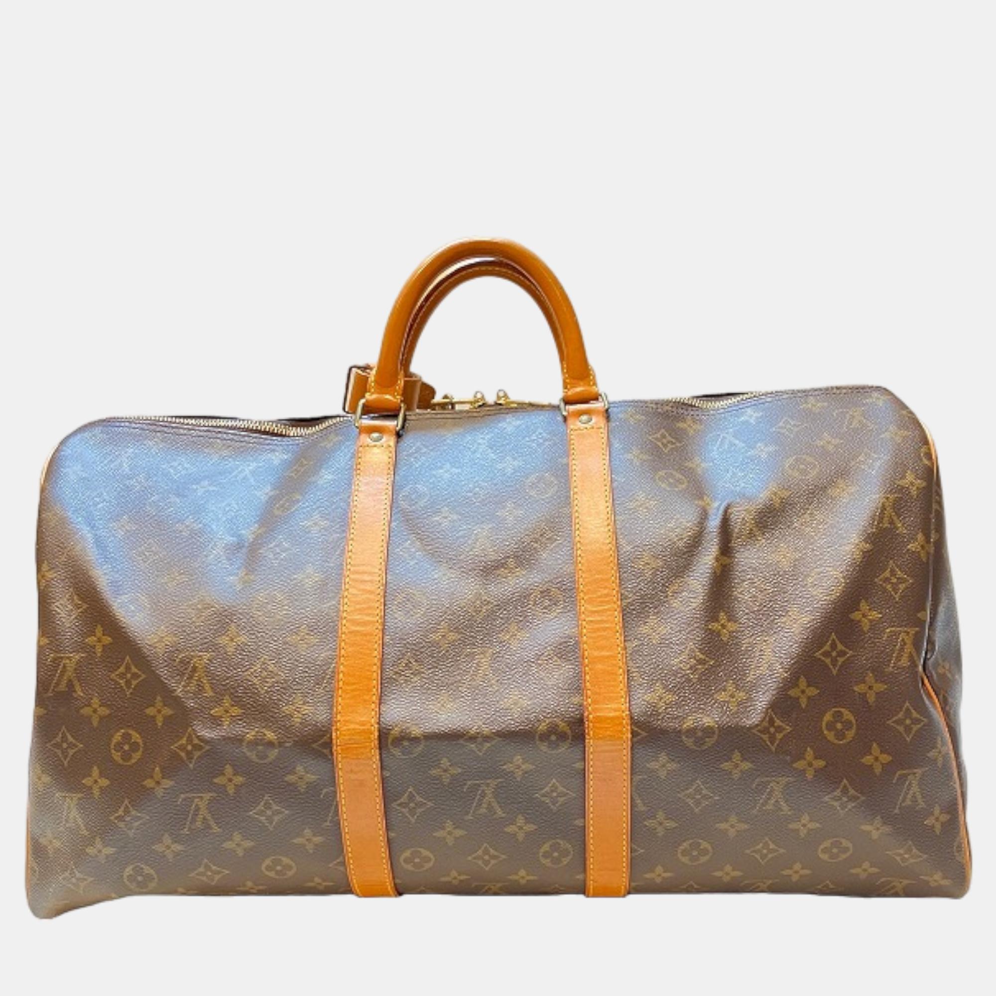 

Louis Vuitton Brown Canvas Monogram Keepall 55 Travel Bag