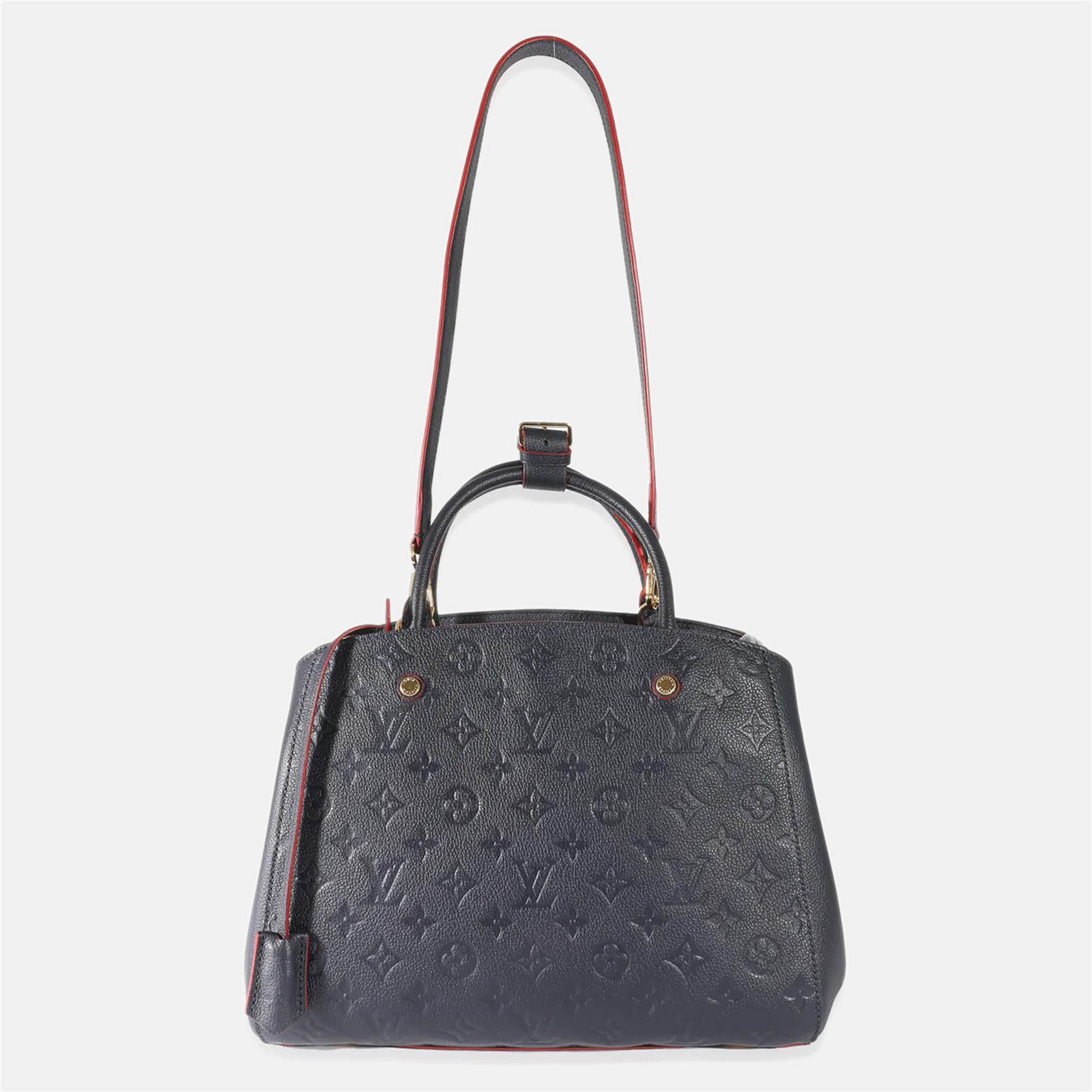 

Louis Vuitton Blue Monogram Leather Montaigne MM Top Handle Bag