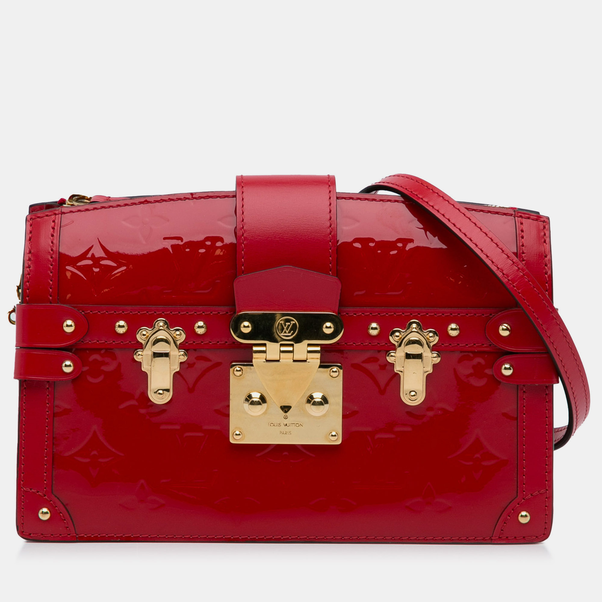 

Louis Vuitton Monogram Vernis Trunk Clutch, Red