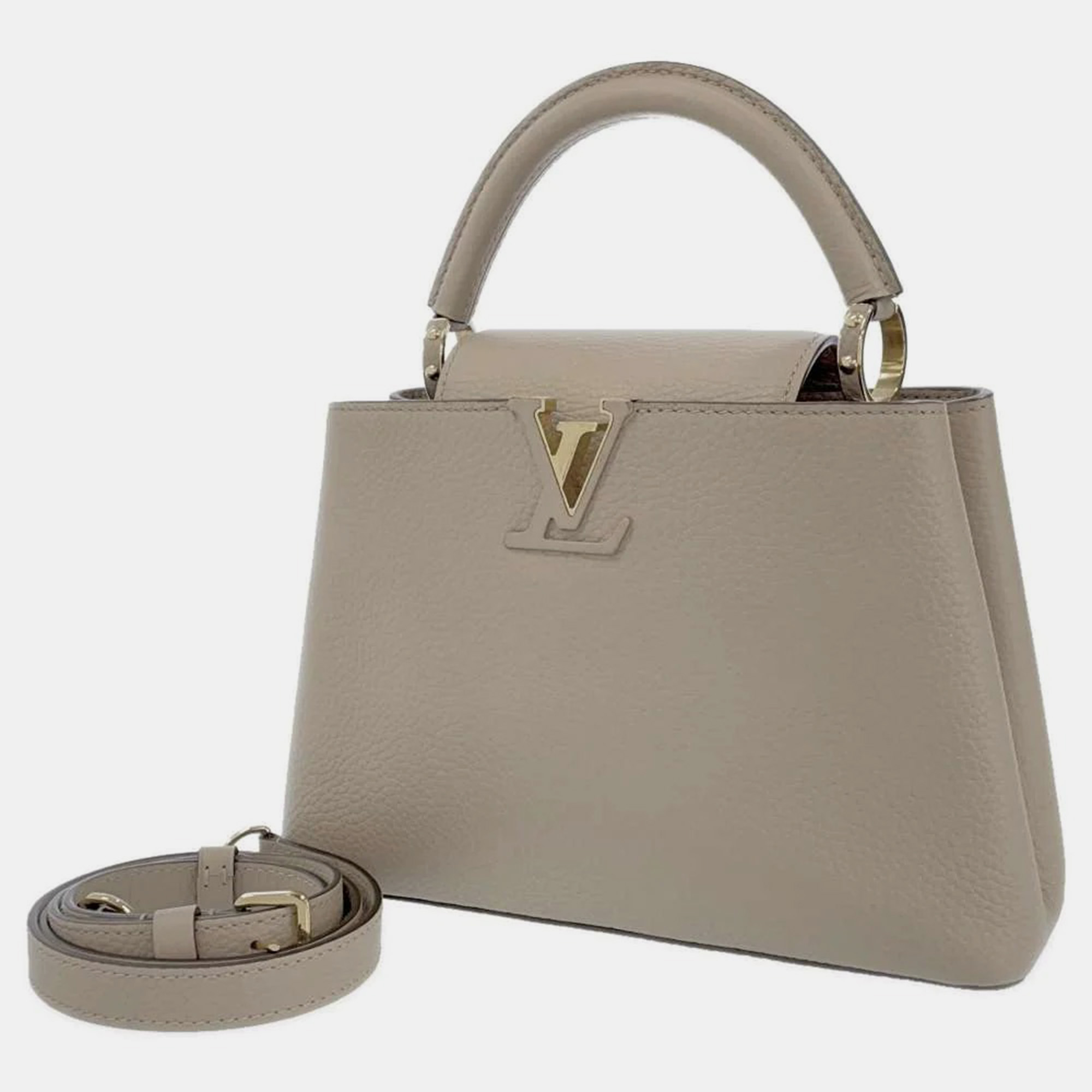 

Louis Vuitton Brown Leather Capucines BB Top Handle Bag
