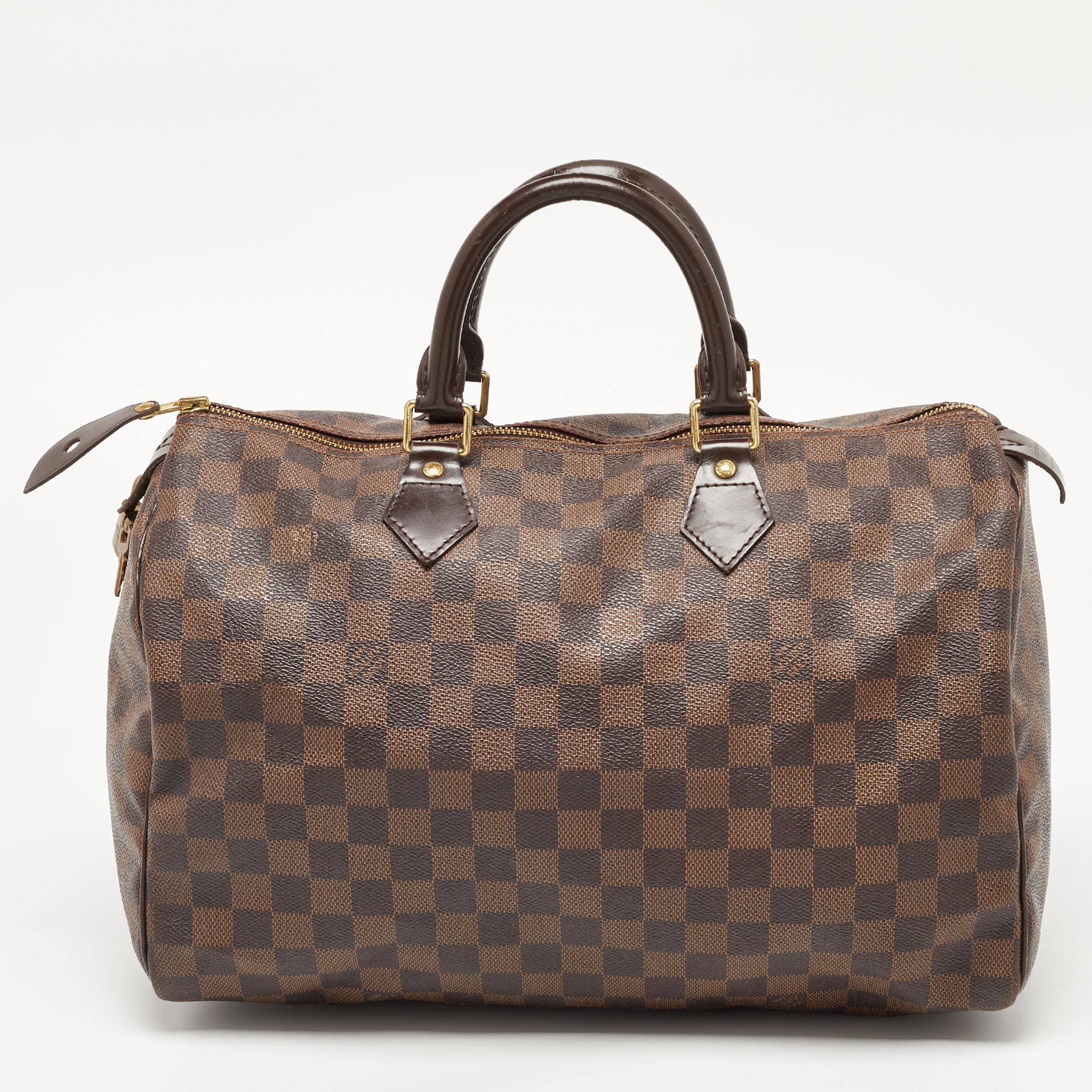 

Louis Vuitton Damier Ebene Canvas Speedy 35 Bag, Brown