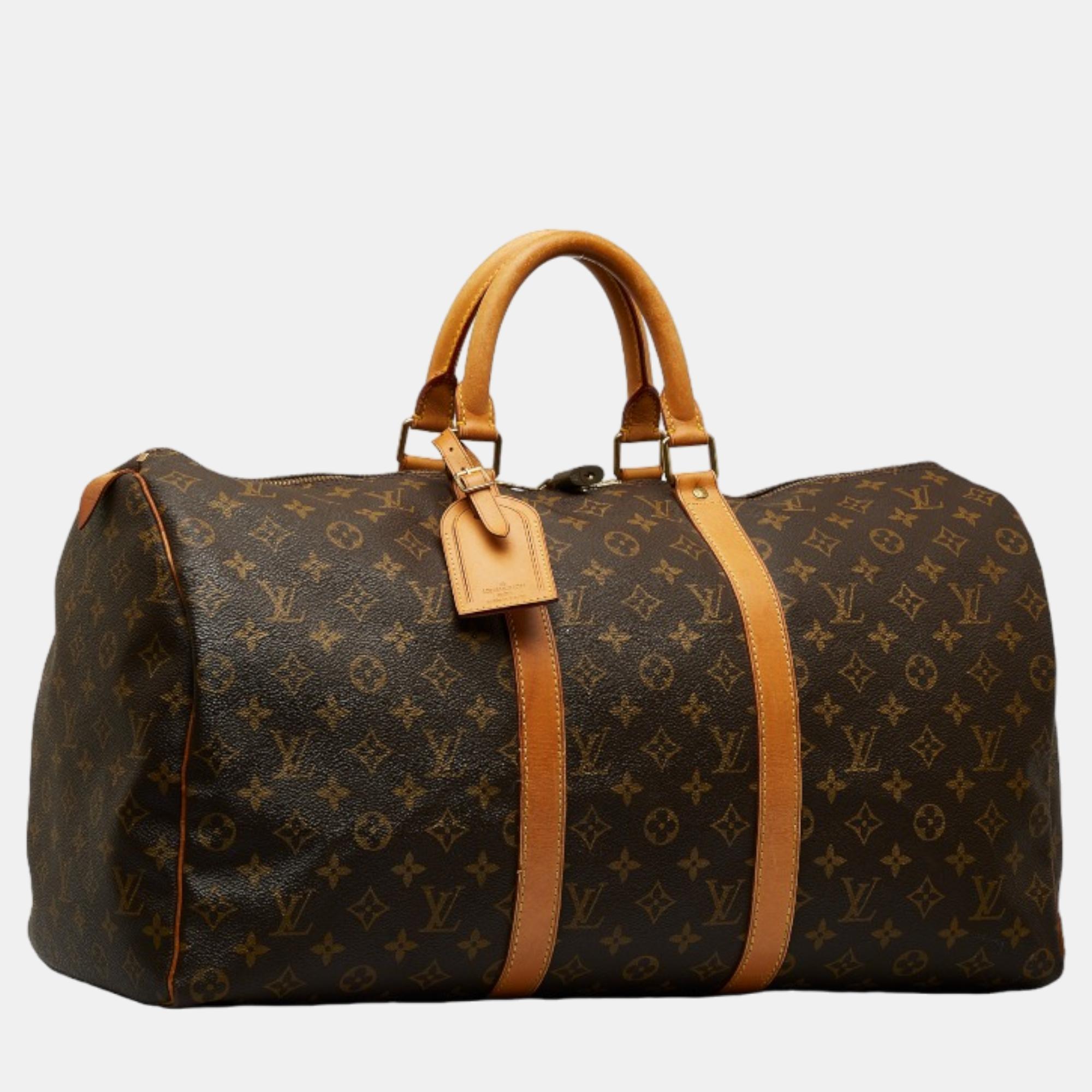 

Louis Vuitton Brown Canvas Monogram Keepall 50