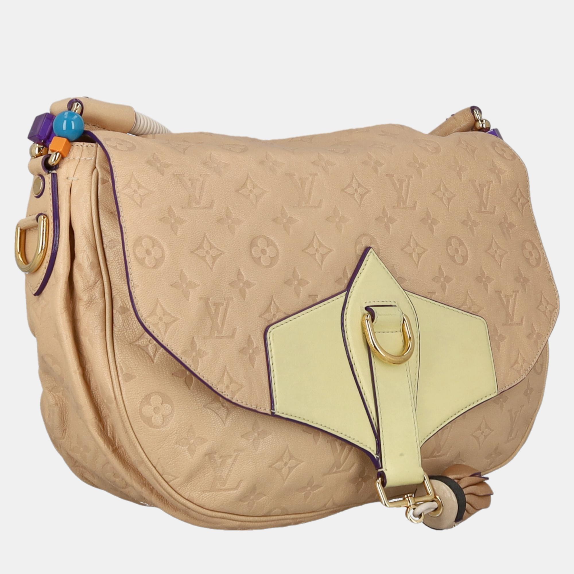 

Louis Vuitton Women's Leather Cross Body Bag - Beige