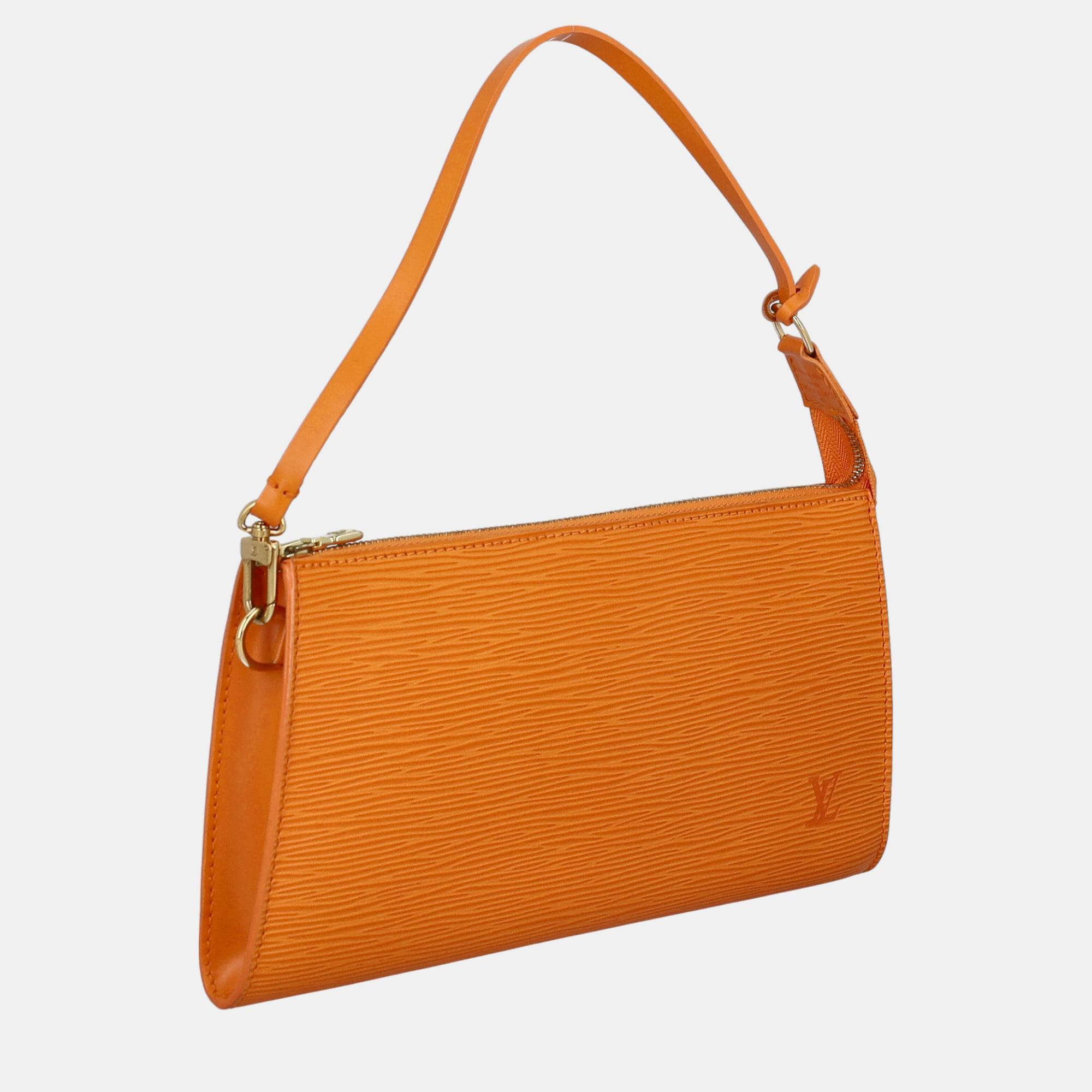 

Louis Vuitton Women's Leather Hobo Bag - Orange